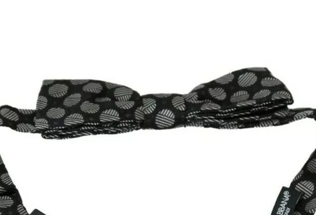 Dolce & Gabbana Schwarze Seidenkreise Herren Krawatte Fliege