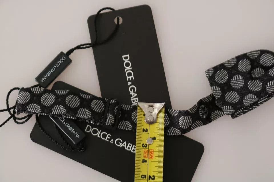 Dolce & Gabbana Schwarze Seidenkreise Herren Krawatte Fliege