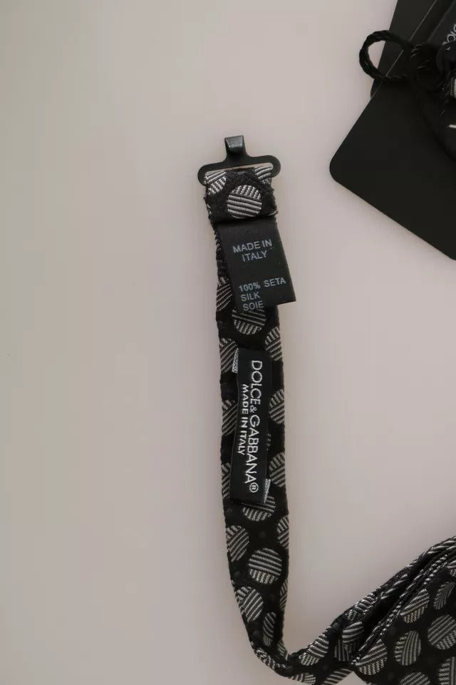 Dolce & Gabbana Schwarze Seidenkreise Herren Krawatte Fliege