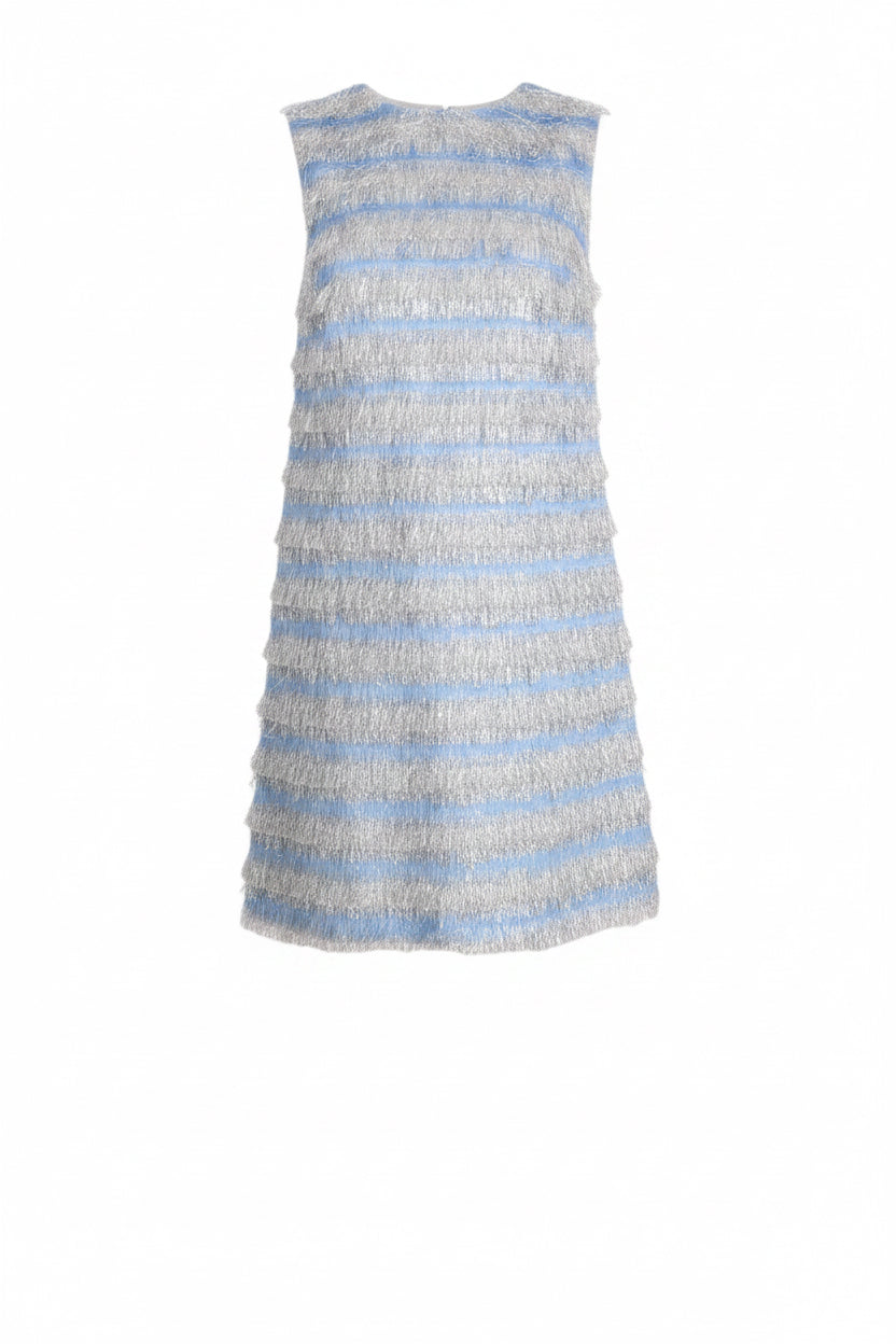 Dolce & Gabbana Light Blue Silver Shift Gown Dress