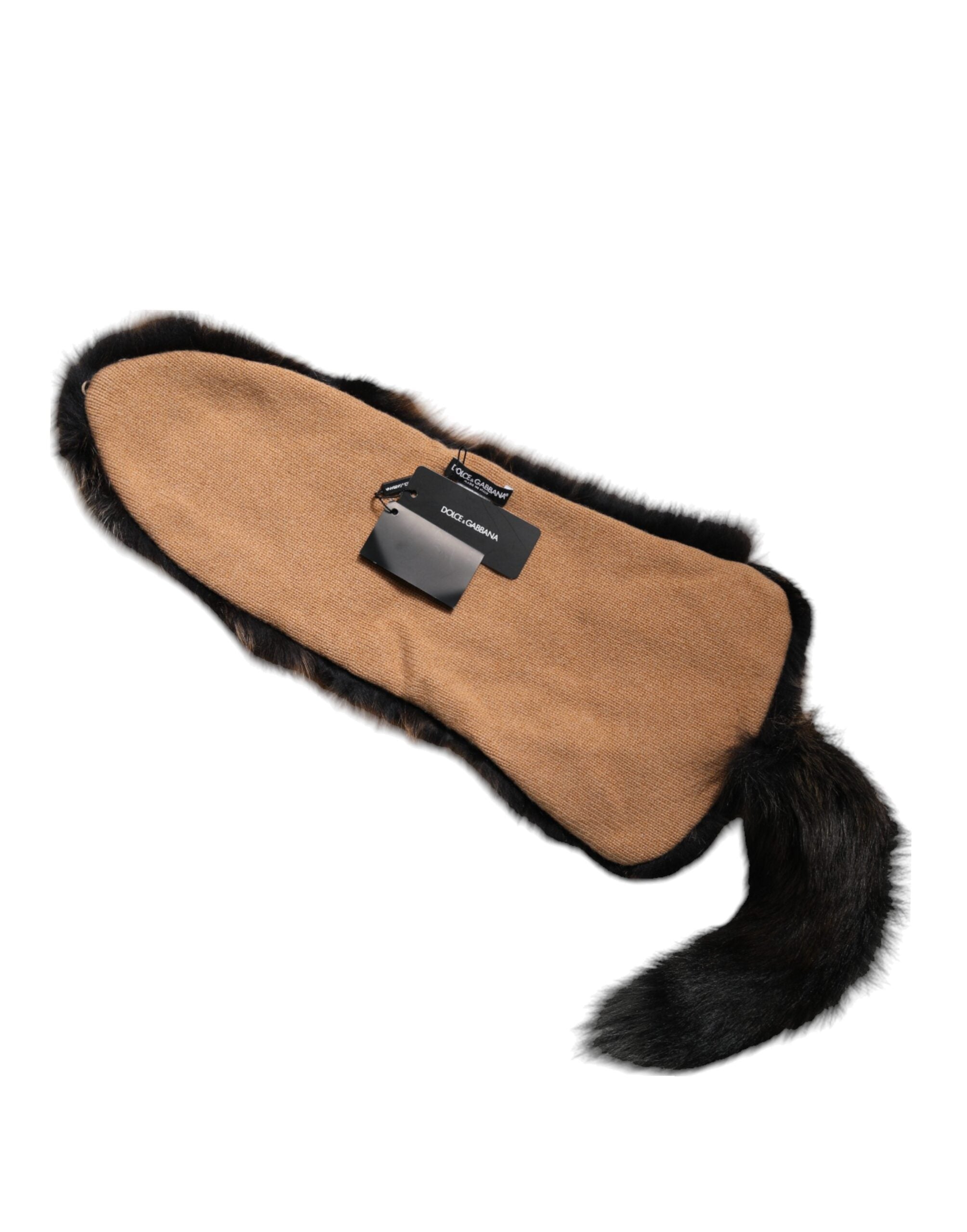 Dolce & Gabbana Brauner Rotfuchs-Pelz-Nackenwärmer Winterschal