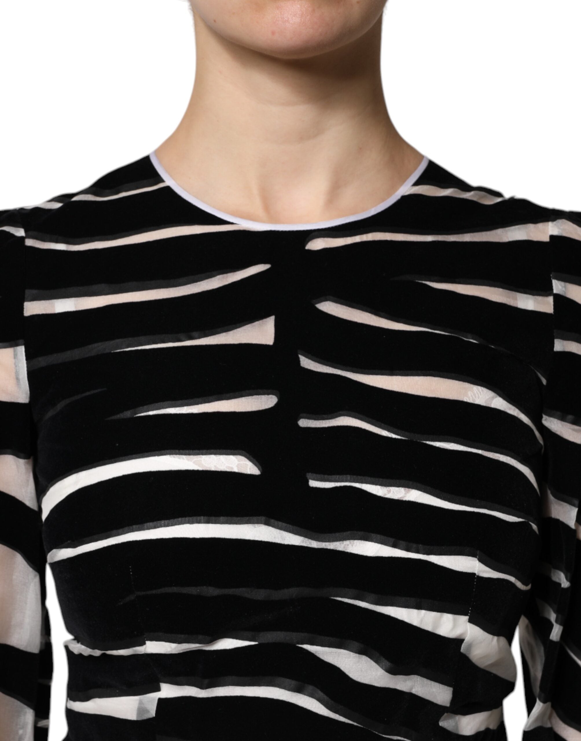 Dolce & Gabbana Schwarz-weißes Zebra-Etuikleid in A-Linie, Mini