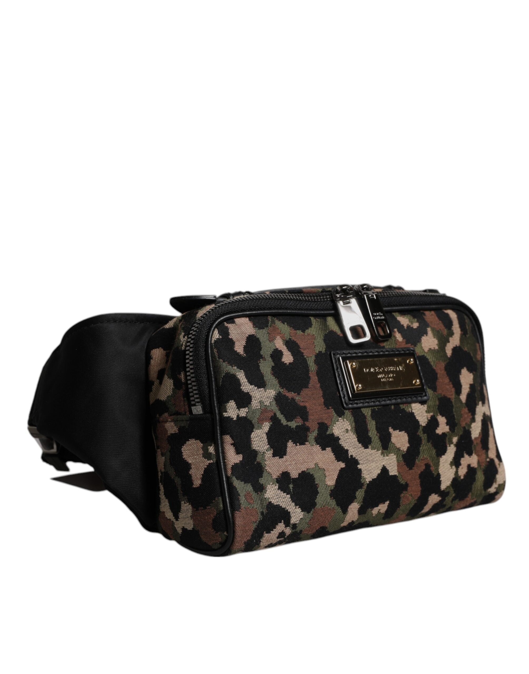 Dolce & Gabbana Mehrfarbiger Leopard DG Logo Gürtel Bauchtasche