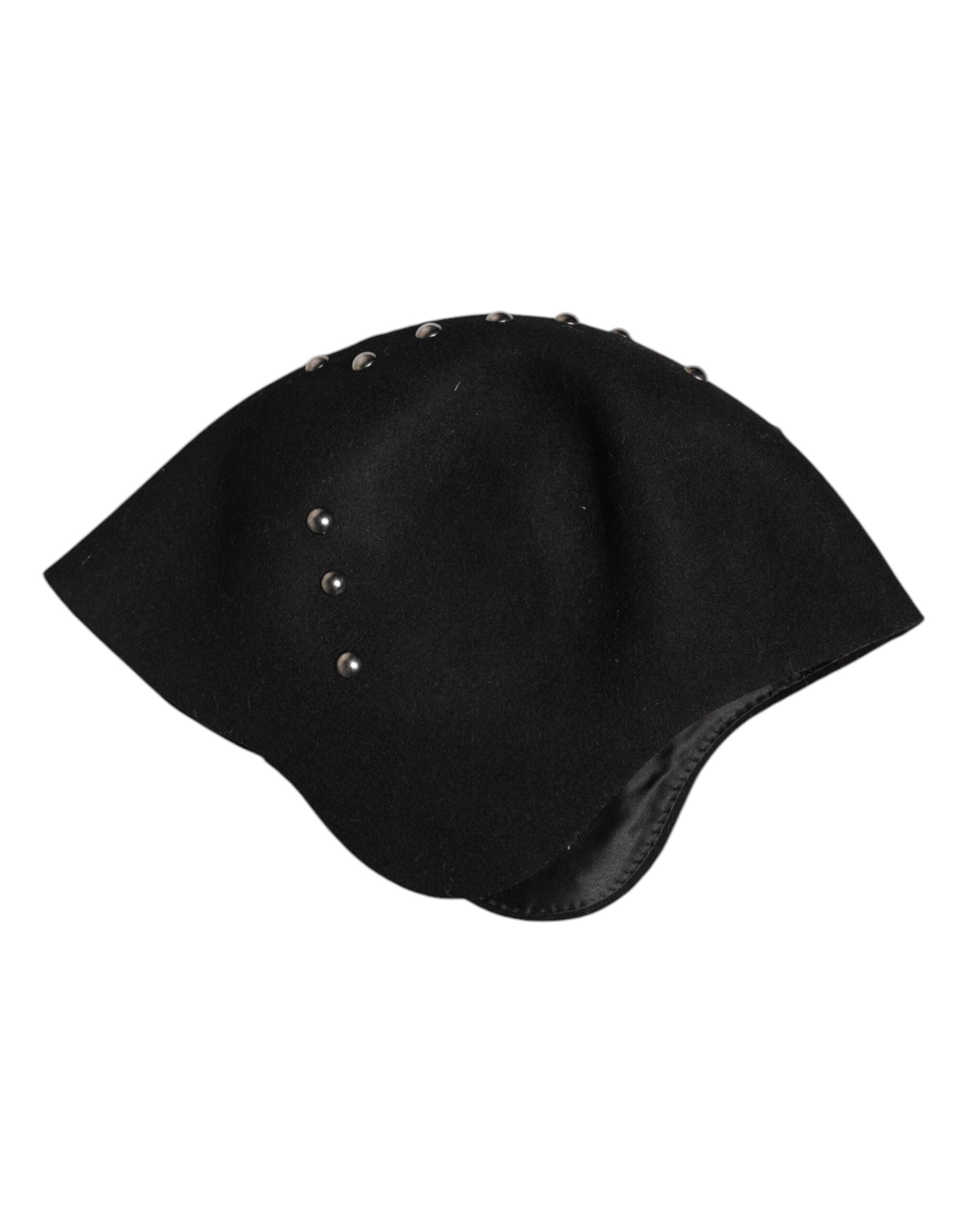 Chapeau cloche Dolce & Gabbana en laine noire orné de motifs multicolores