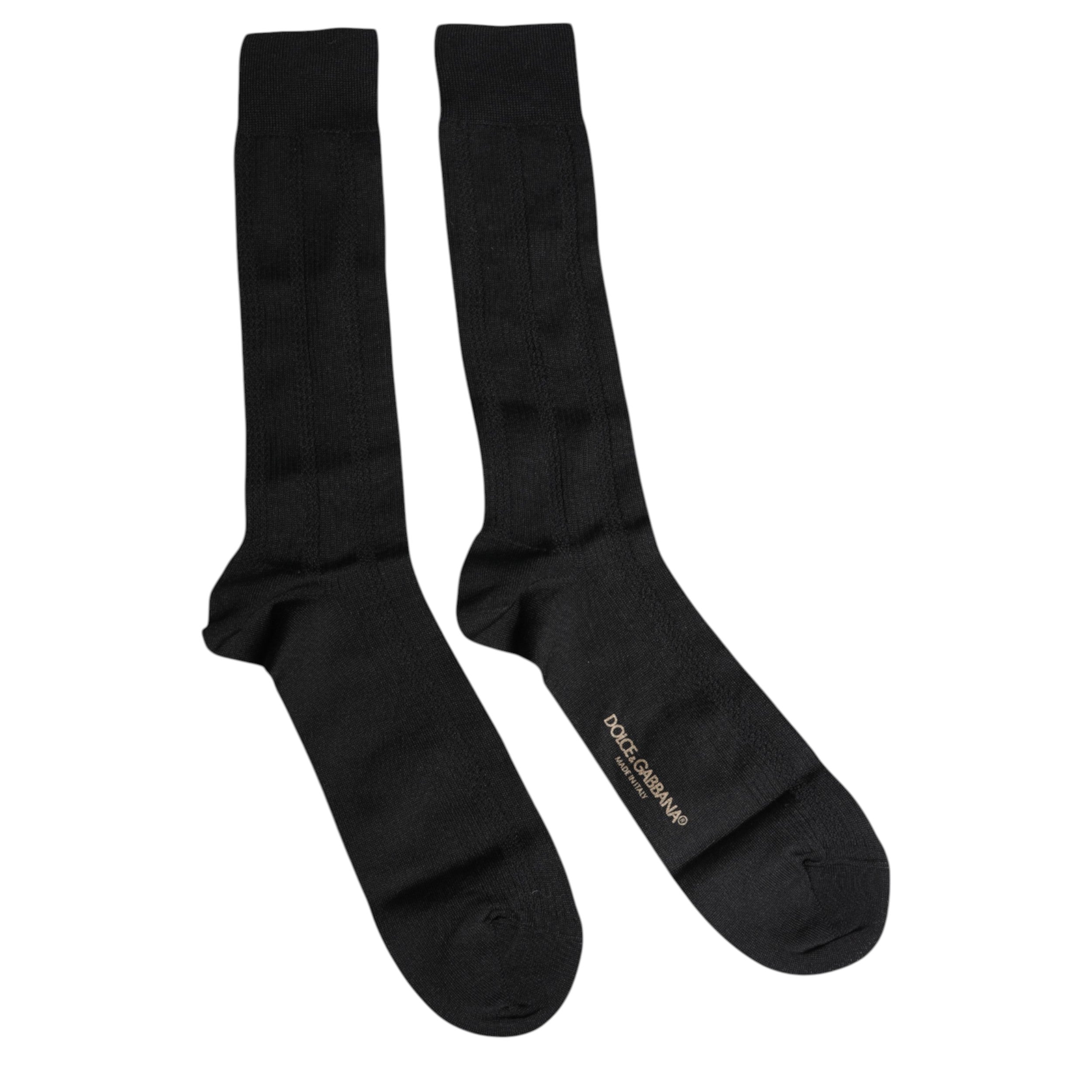 Chaussettes mi-mollet homme Dolce & Gabbana noires stretch à logo