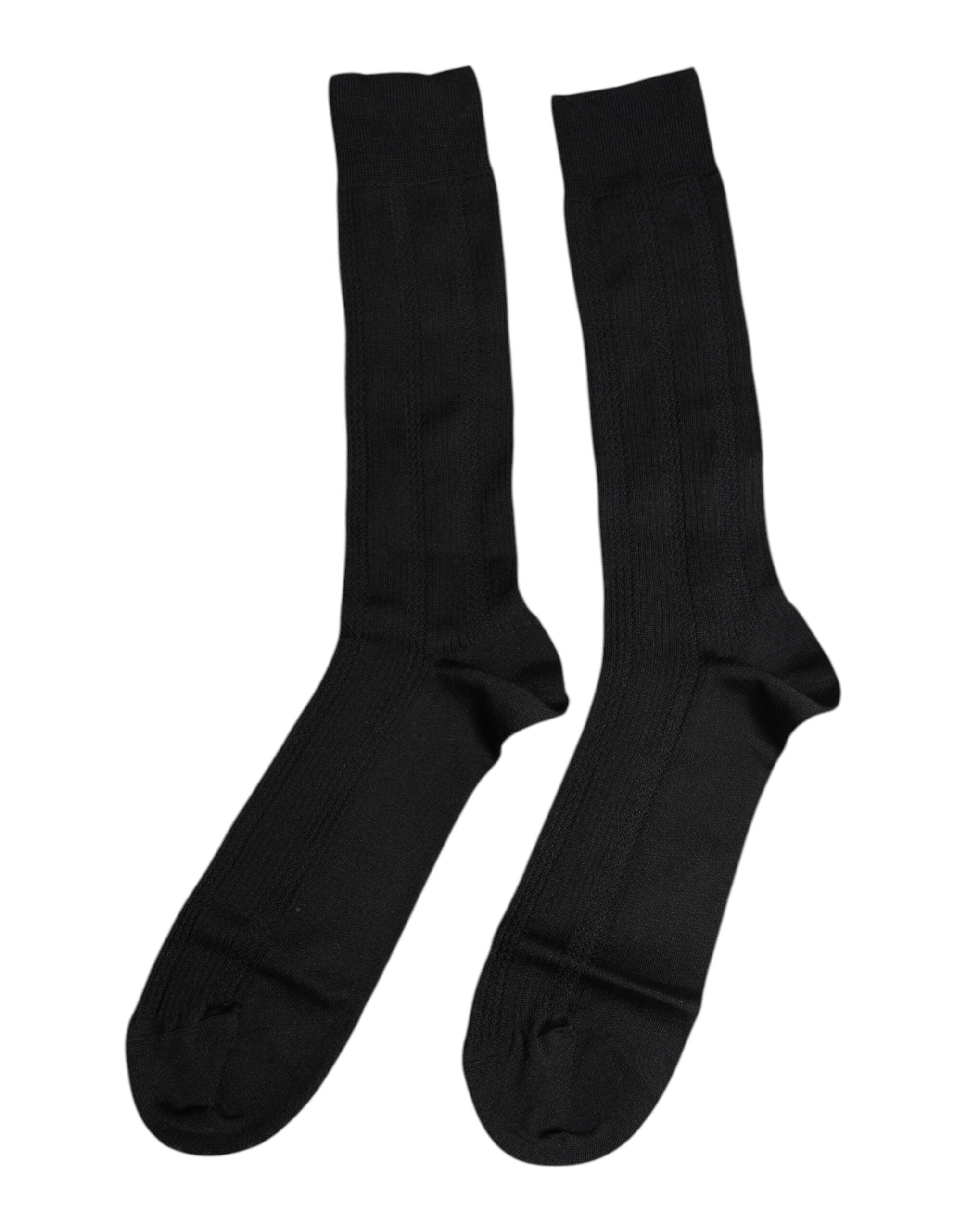 Chaussettes mi-mollet homme Dolce & Gabbana noires stretch à logo