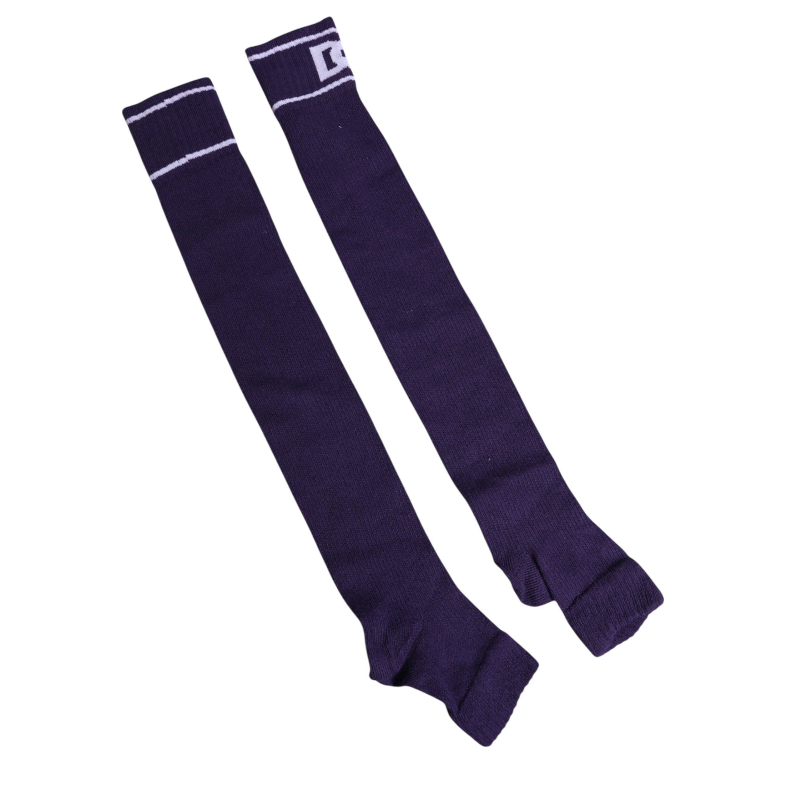 Dolce & Gabbana Lila Baumwolle DG Logo Print Offene Zehen Socken