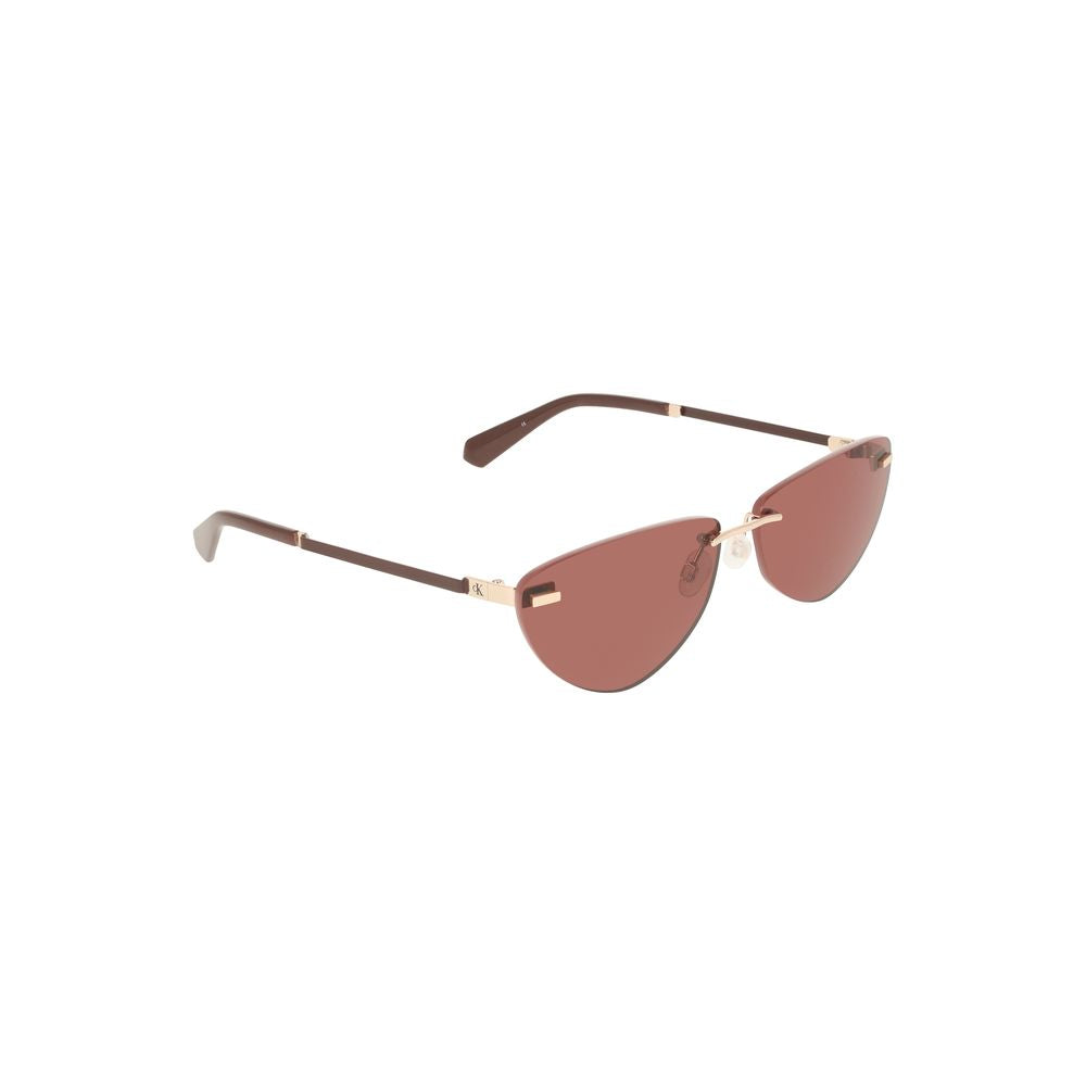 Calvin Klein Rosa Metallo Damen-Sonnenbrille