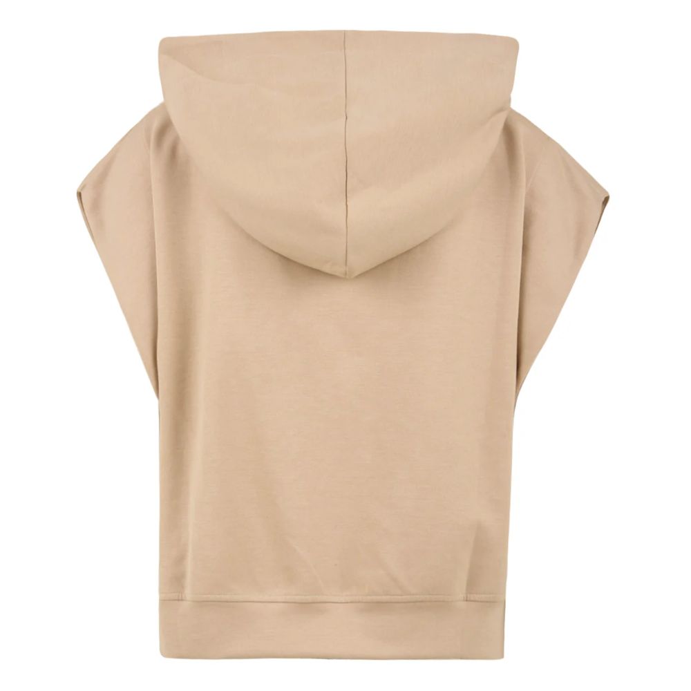 Hinnominate Beige Cotton Women Sleeveless Hoodie
