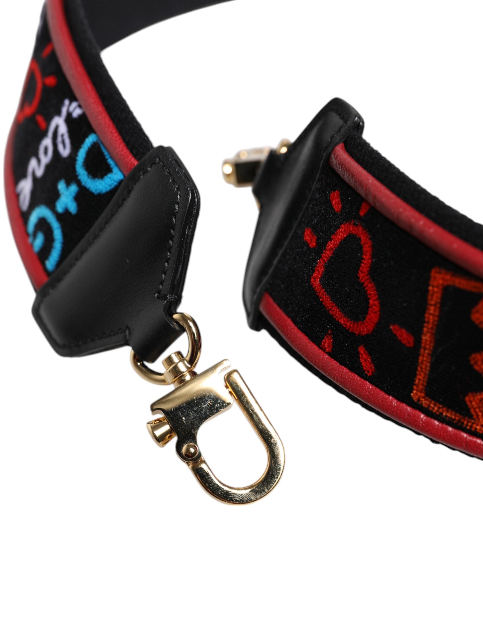 Dolce & Gabbana Bandoulière d'accessoire de sac en coton noir imprimé pour femme