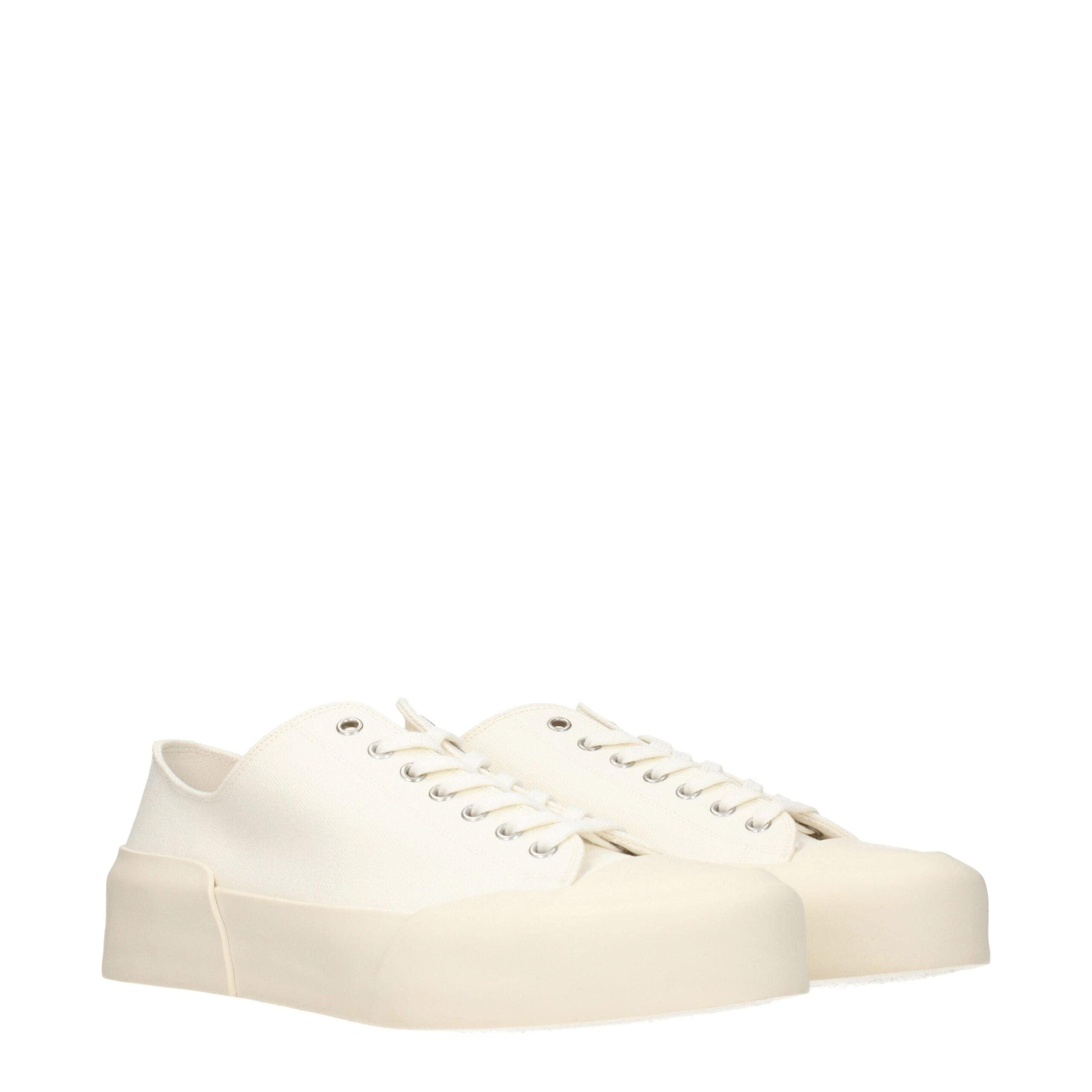 Jil Sander Beige Fabric Low Top Sneakers