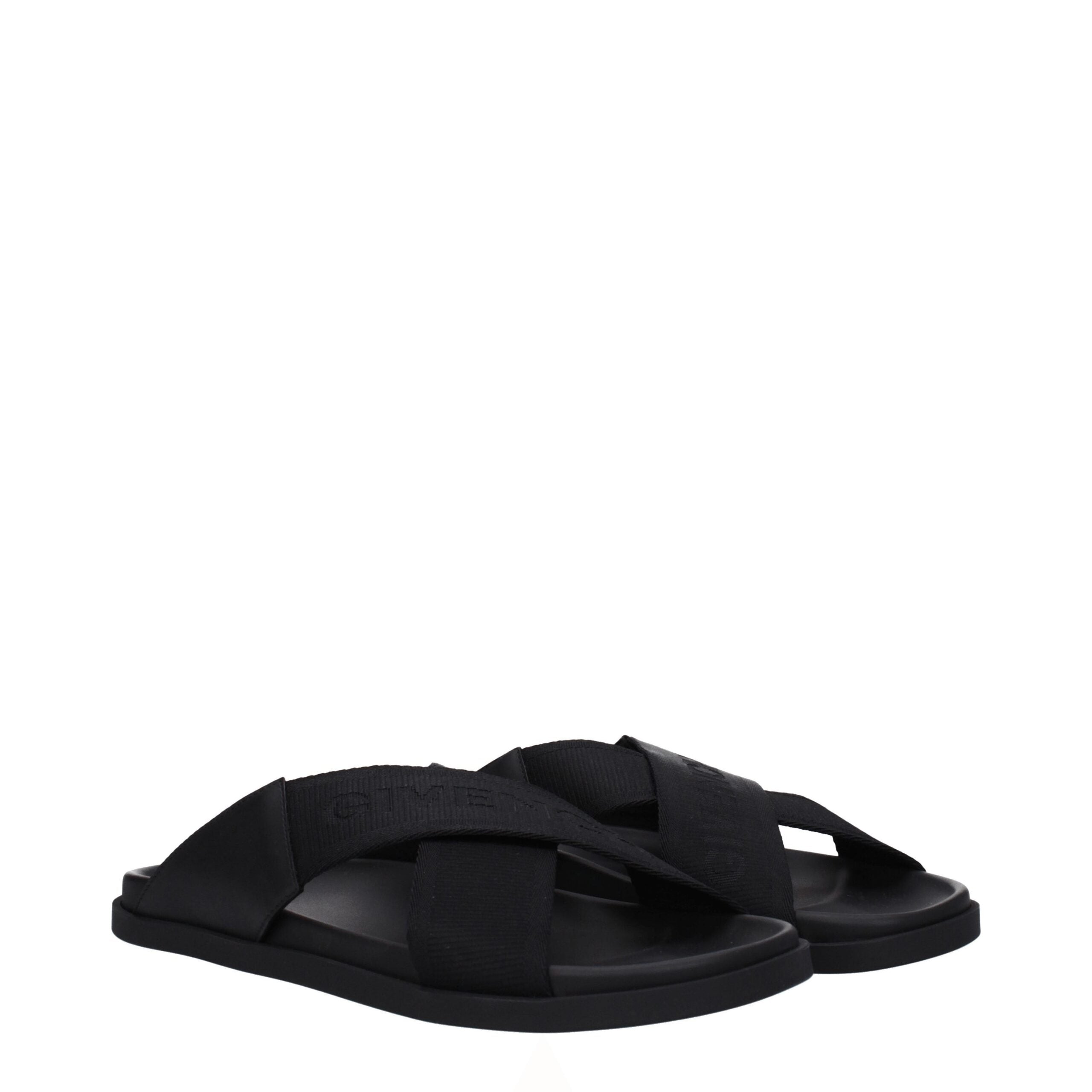 Givenchy Black Fabric Slippers Sandals