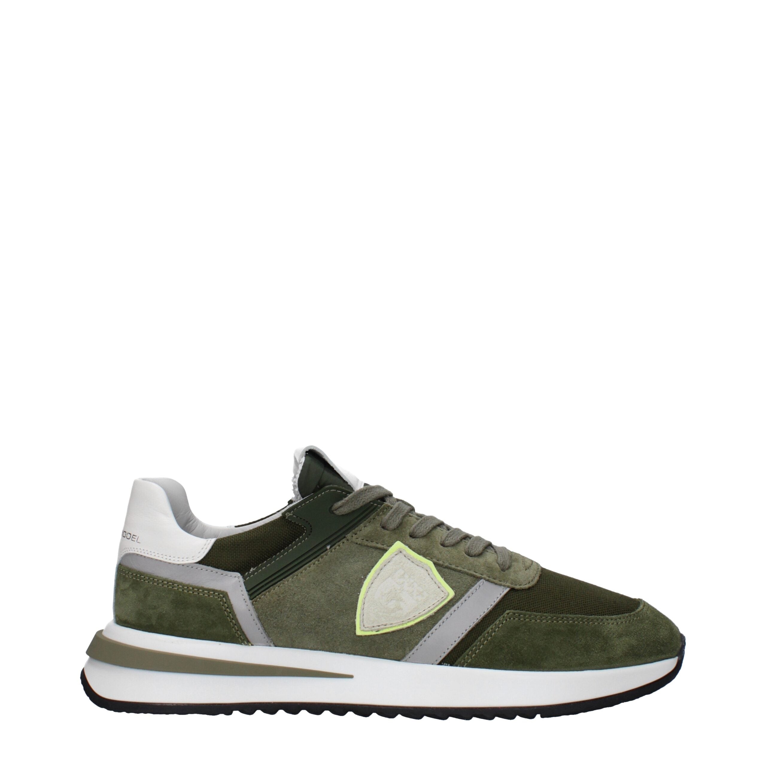 Philippe Model Green Leather Athletic Sneakers