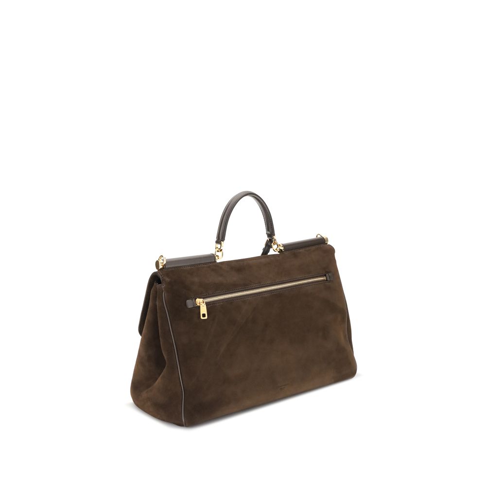 Dolce & Gabbana Brown Calf Leather Bos Taurus Handbag