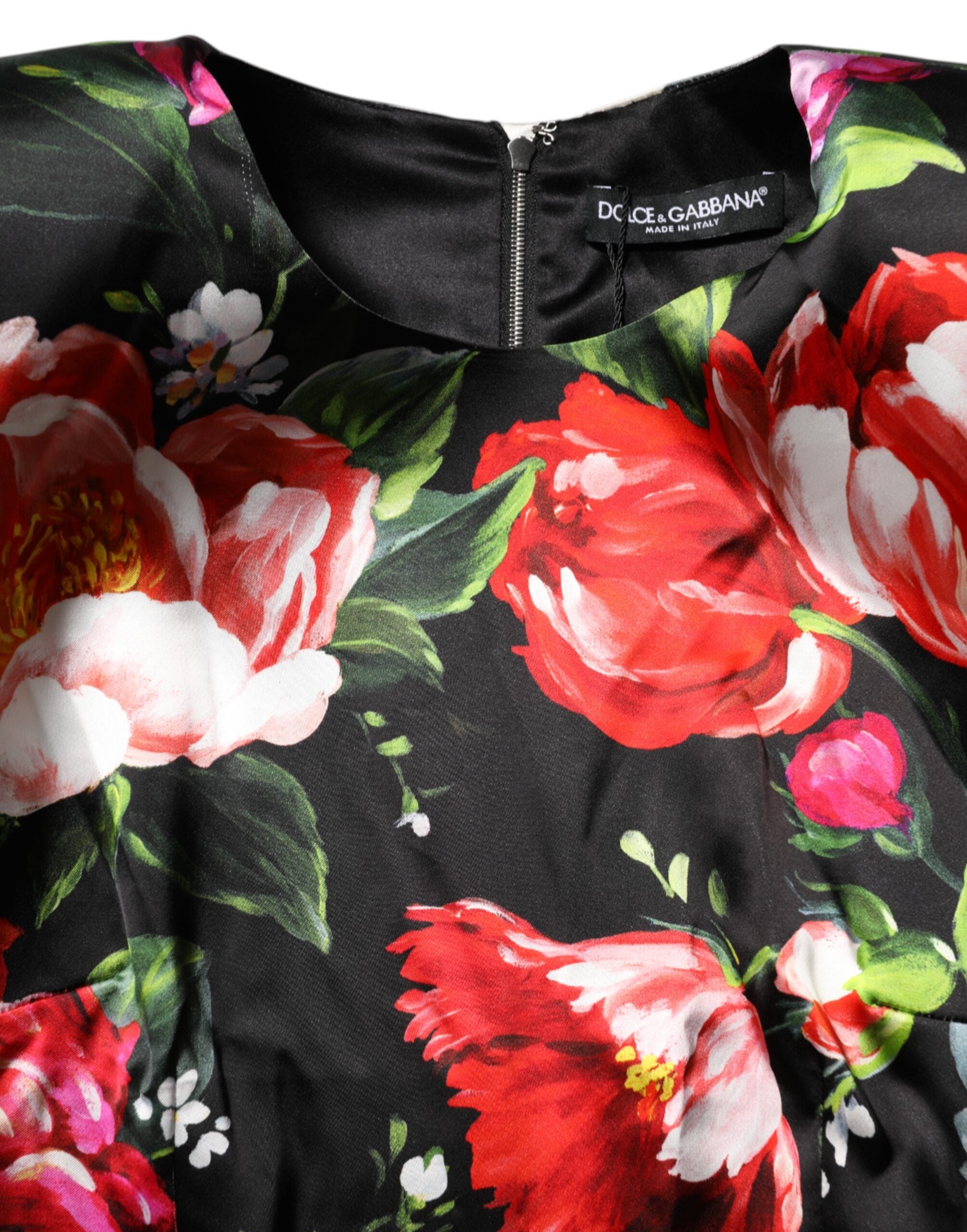 Dolce & Gabbana Schwarzes florales Fiori Pittorici Mini Bodycon Kleid