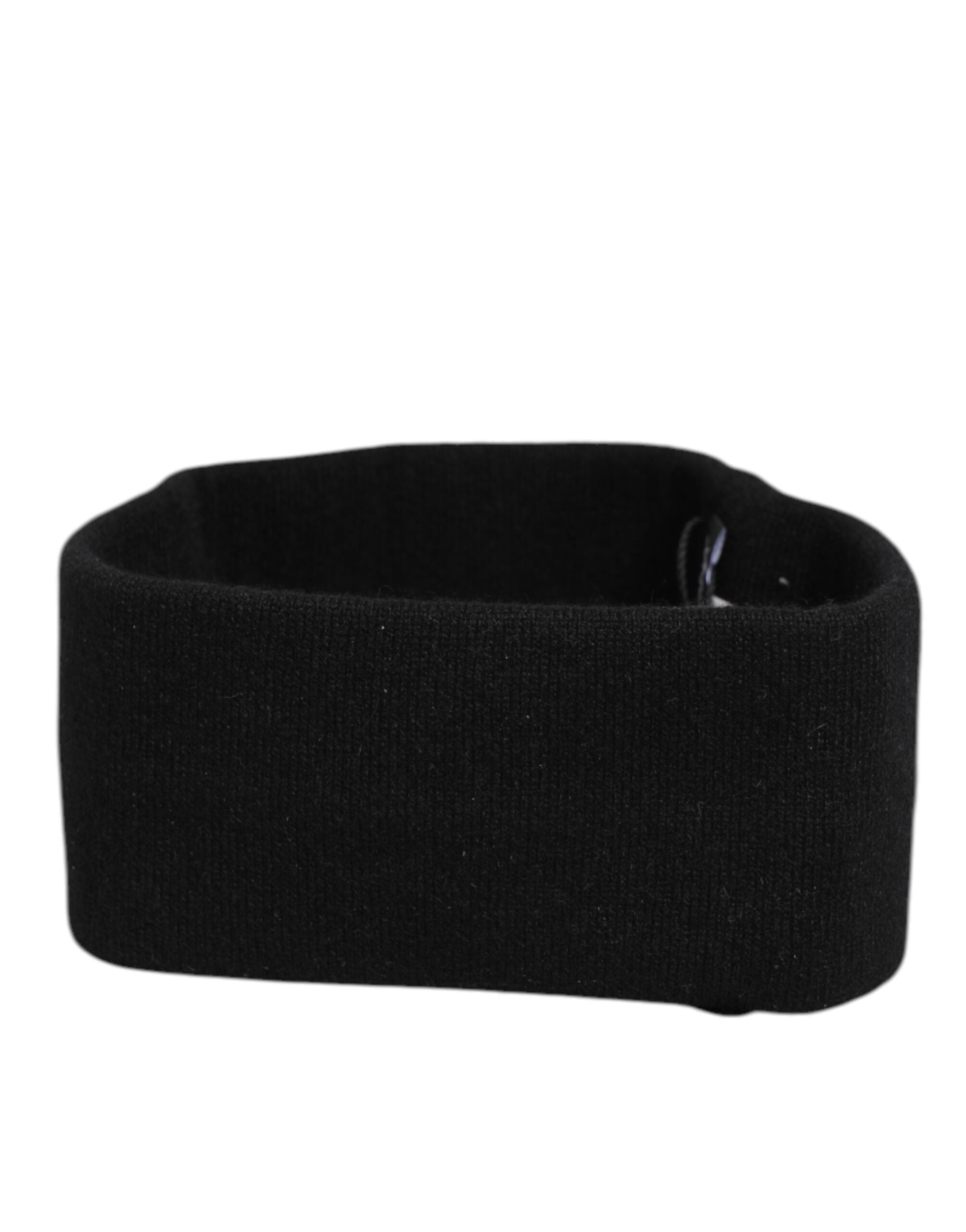 Dolce & Gabbana Black Cashmere Headband Knitted Cap One Size Men Hat