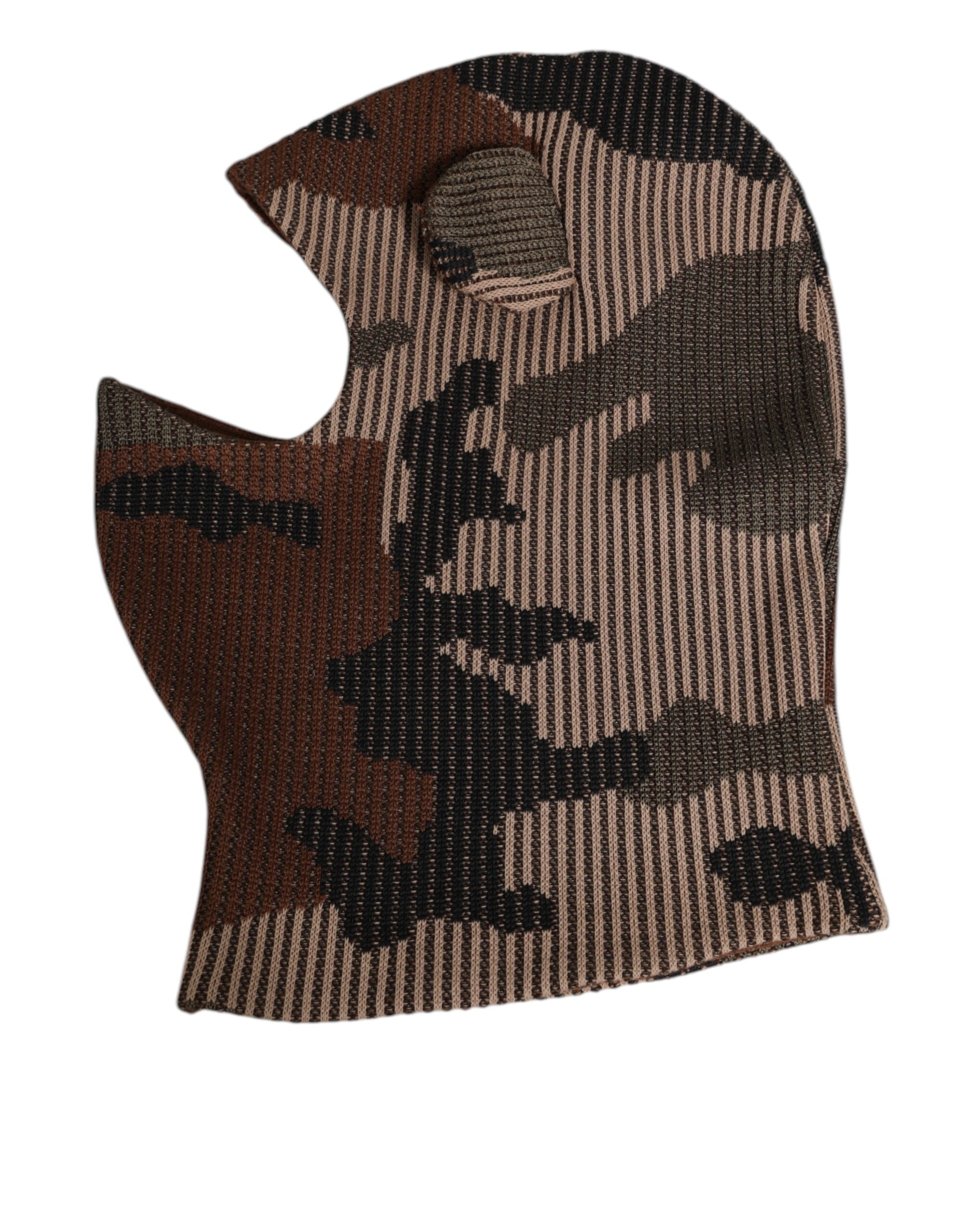 Dolce & Gabbana Multicolor Camouflage Balaclava Mask Men Cap One Size Hat
