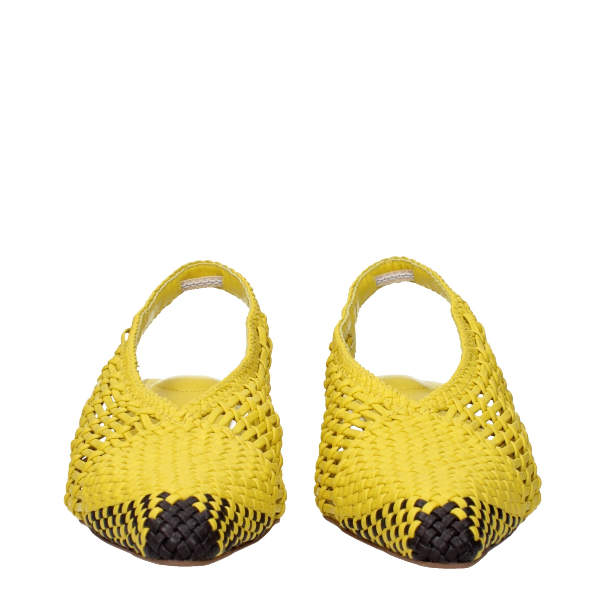 Jacquemus Yellow Leather Flat Sandals