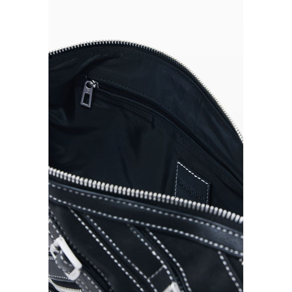 Desigual Nero Polyurethan Damen Umhängetasche