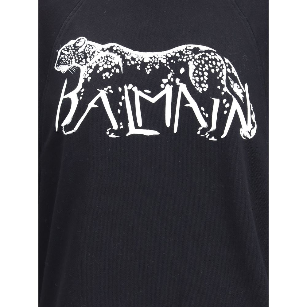 Balmain Leopard Print High-neck Sweatshirt