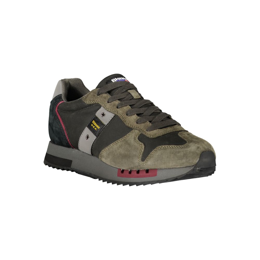 Blauer Black Leather Men Sneaker