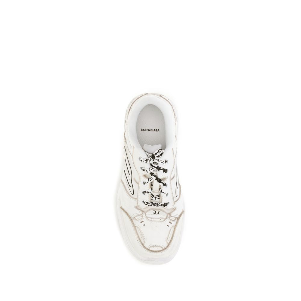 Balenciaga Weiße Kalbsleder Bos Taurus Athletics-Sneaker