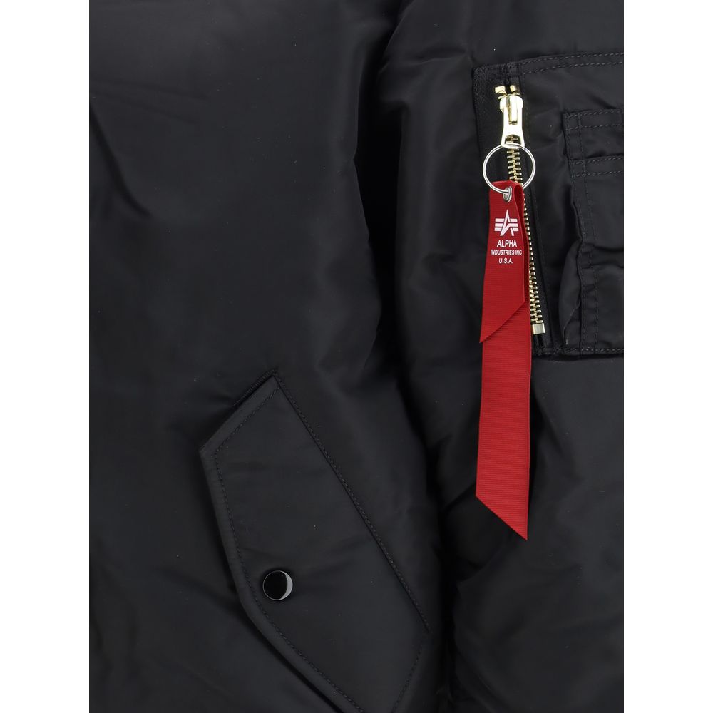 ALPHA INDUSTRIES Black Nylon Bomber