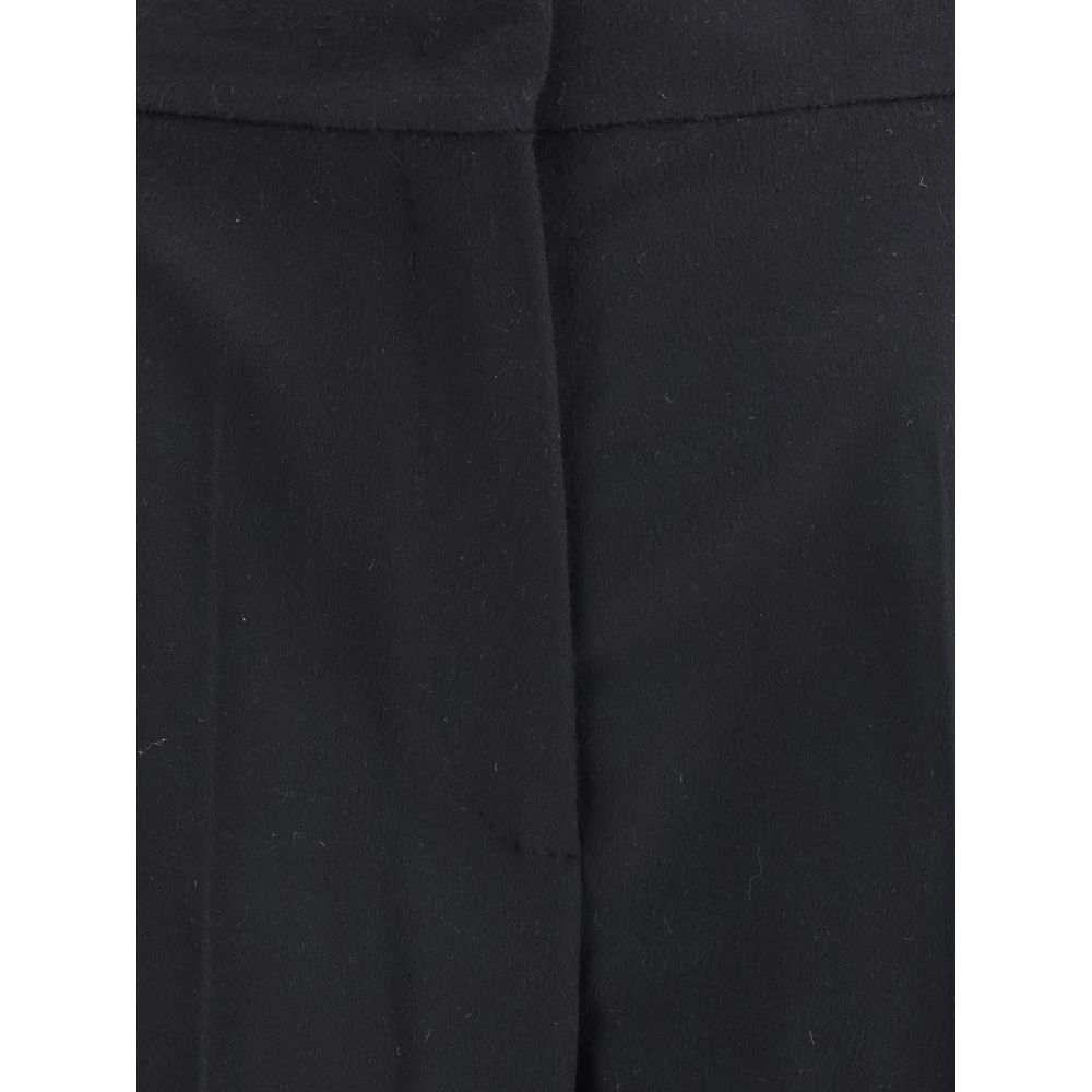 Max Mara Black Fleece Wool Casual Pants