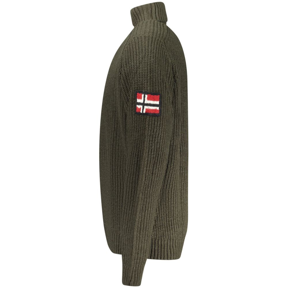 Norway 1963 Green Wool Men Turtleneck Sweater