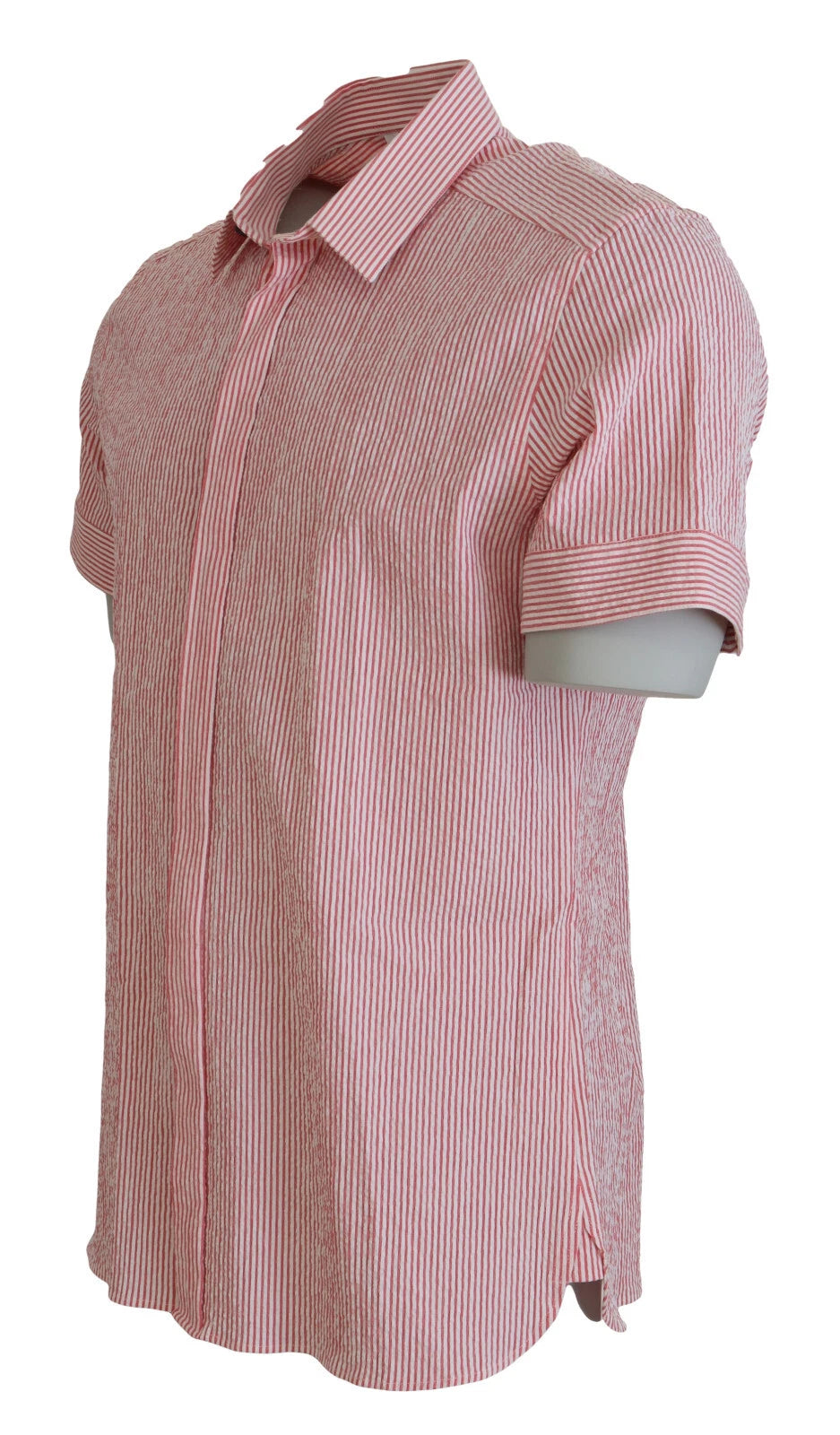 Chemise à manches courtes en coton rayée rouge et blanc Dolce & Gabbana