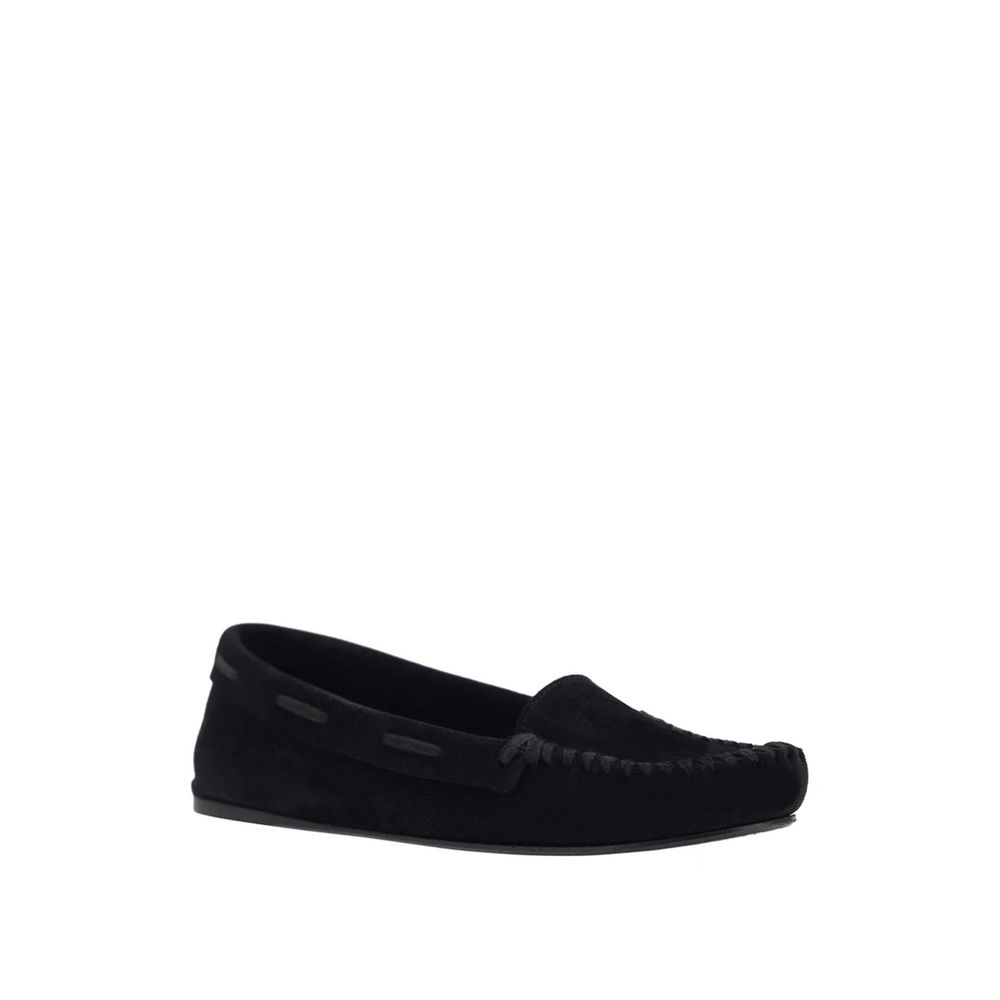 The Row Black Calfskin Moccassin