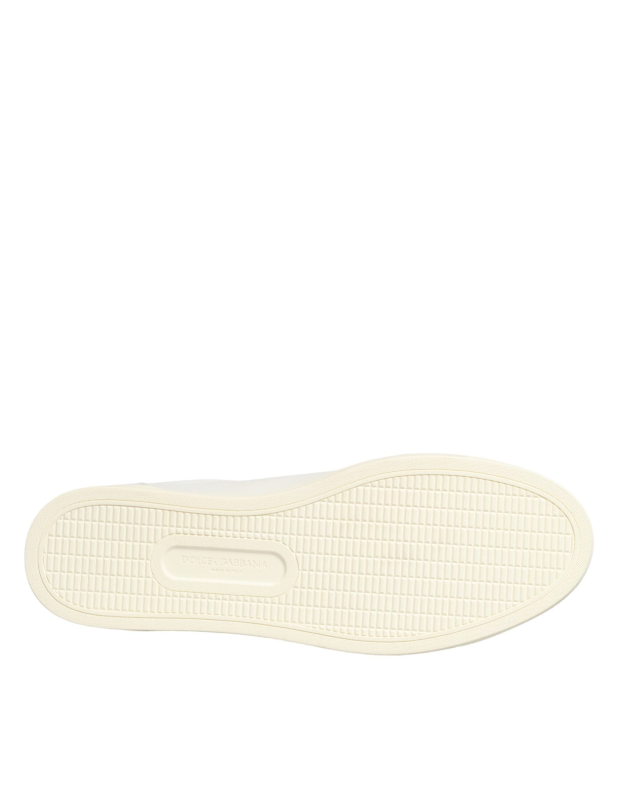 Chaussures Baskets Dolce & Gabbana en Cuir Blanc avec Ornements Cœur
