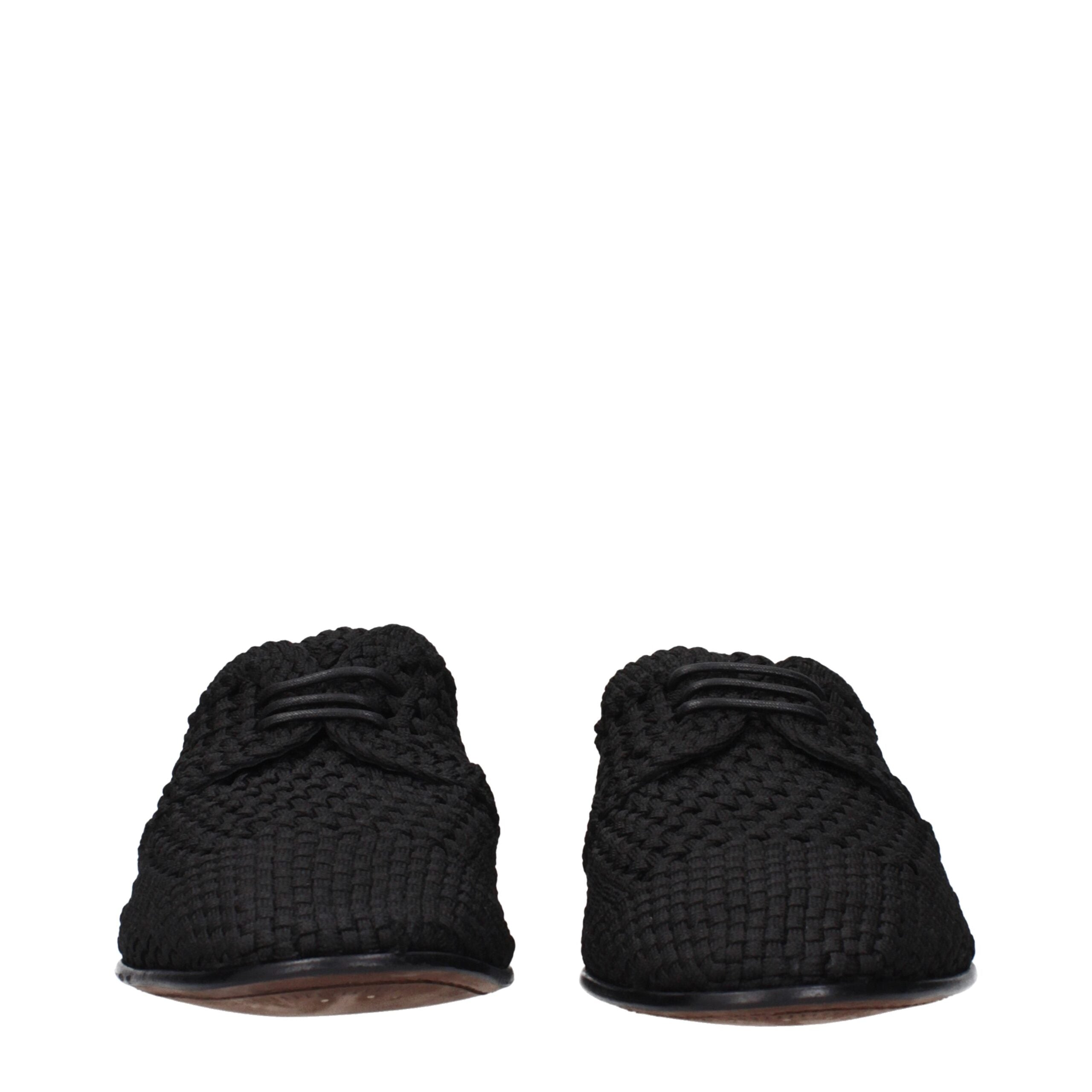 Dolce & Gabbana Black Fabric Oxfords And Derbies