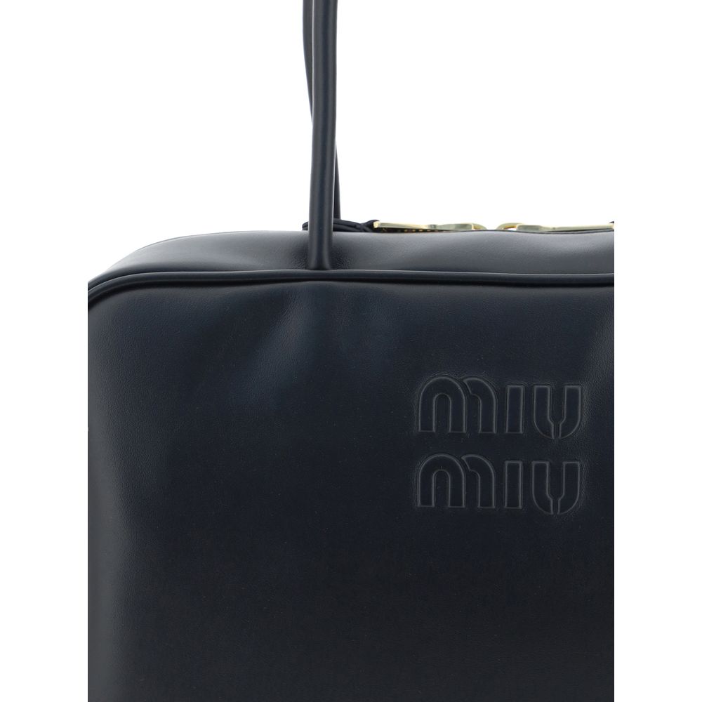Miu Miu Black Calf Leather Bos Taurus Handbag