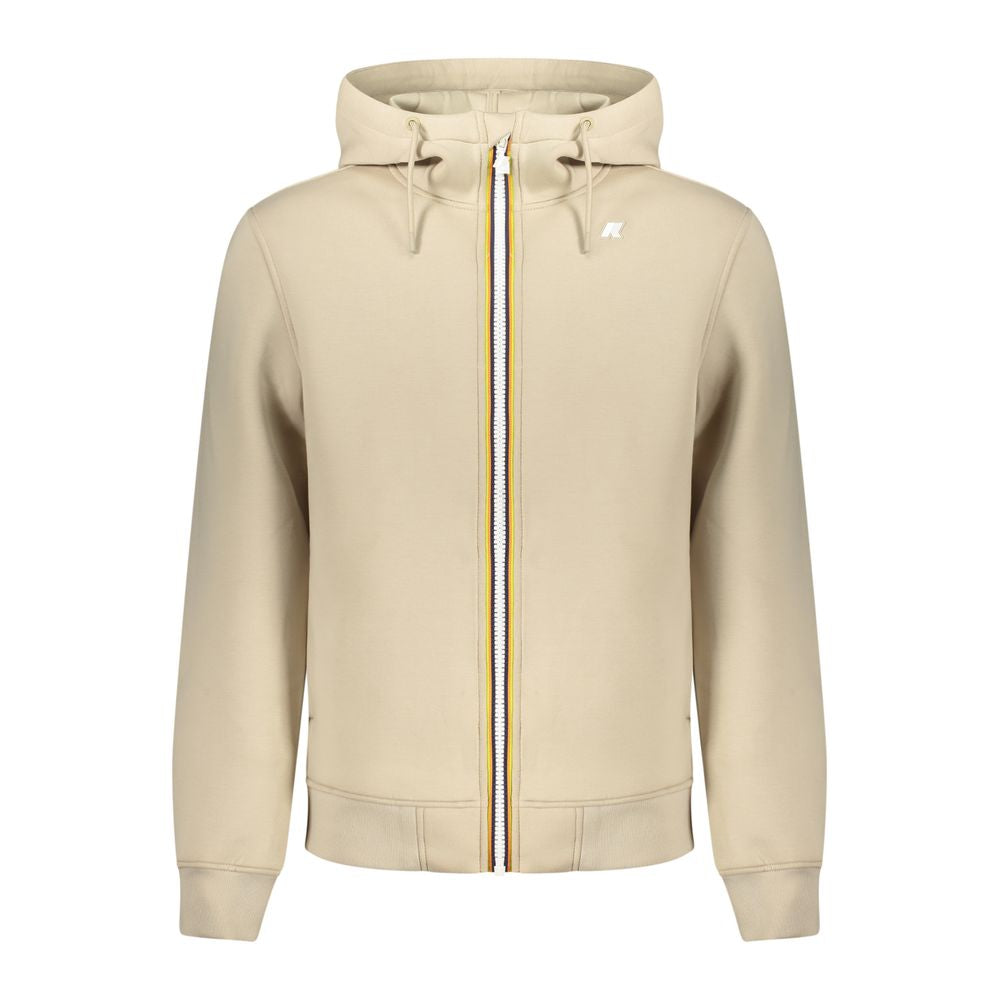 K-WAY Beige Polyester Men Sweater with Hood