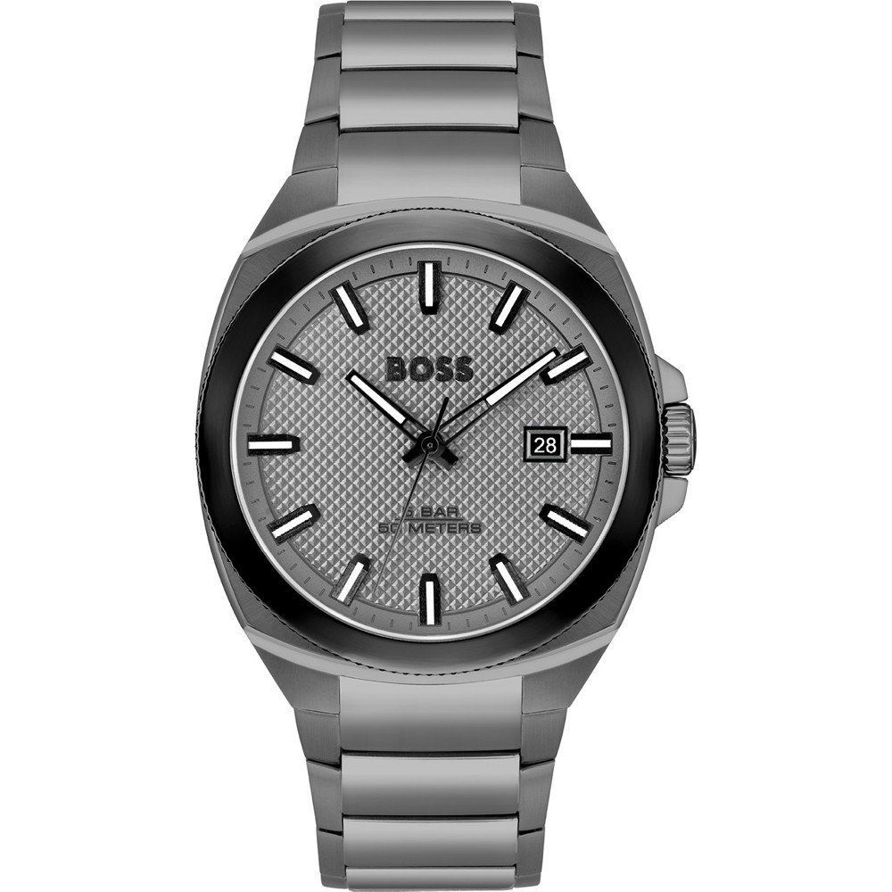 Hugo Boss Gray Stainless Steel Dress Watch