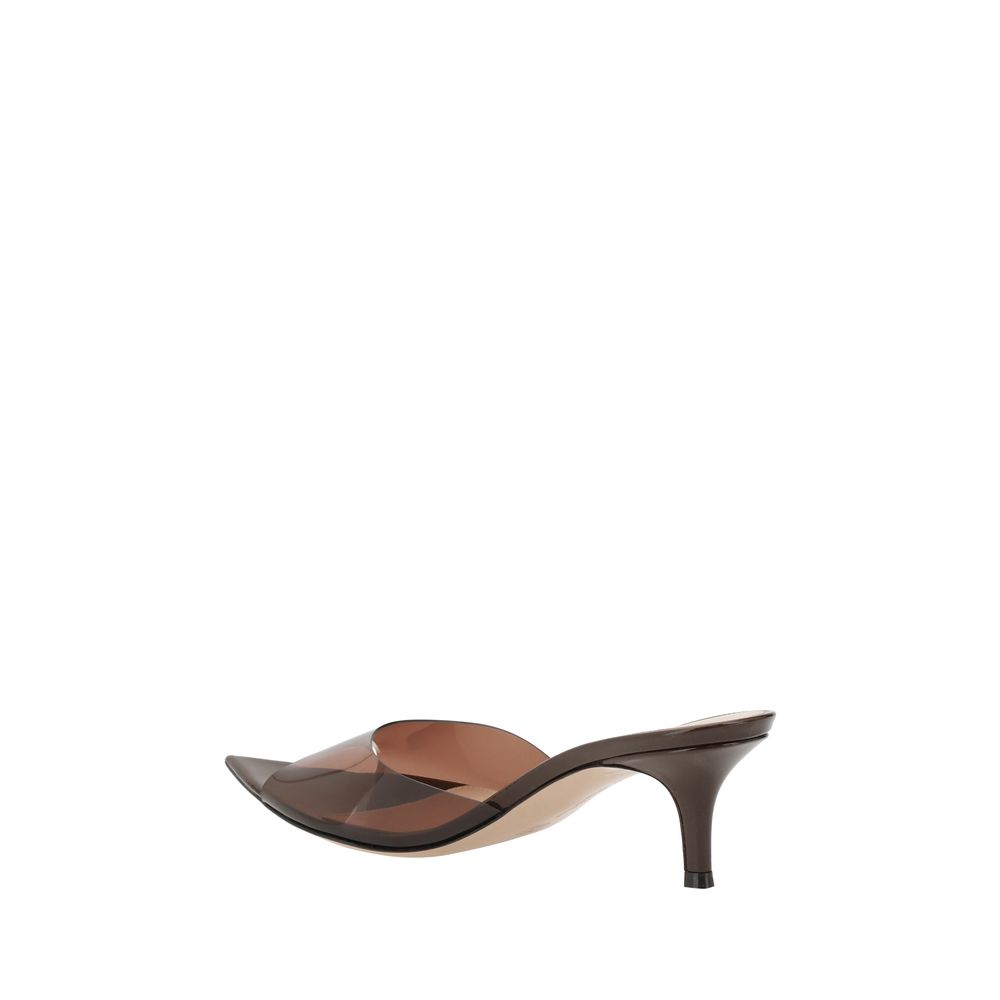 Gianvito Rossi Brown Polyurethane Stiletto Heel Sandals