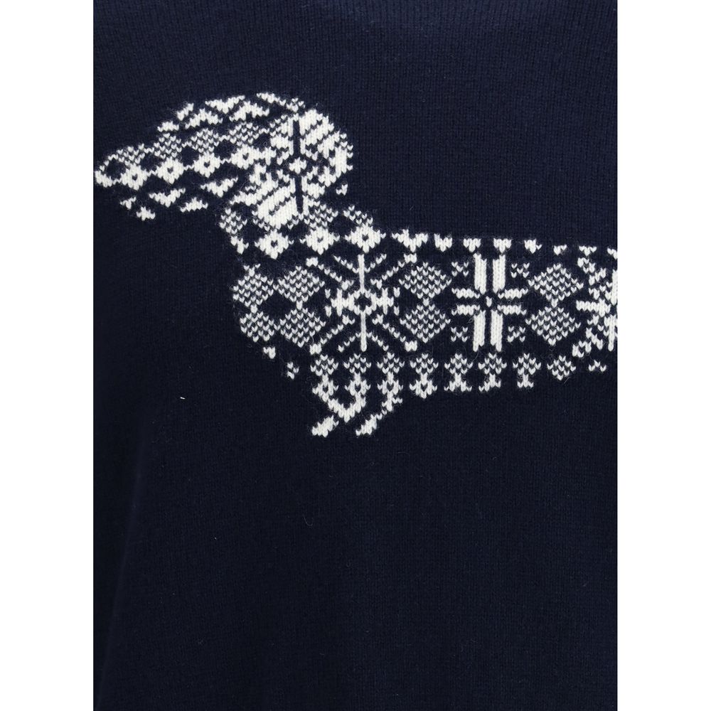 Thom Browne Blue Fleece Wool Sweatshirt