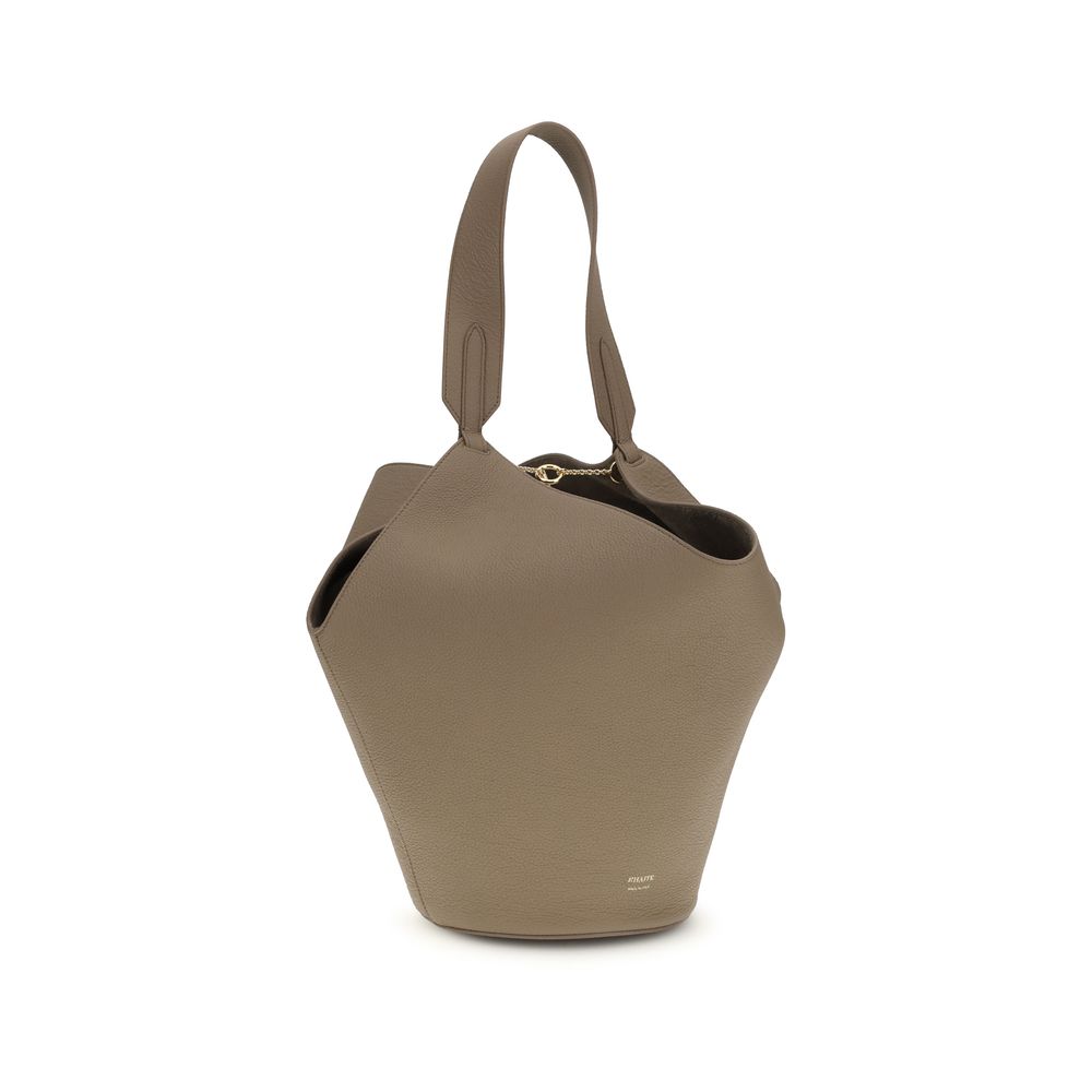 Khaite Beige Calf Leather Bos Taurus Shoulder Bag