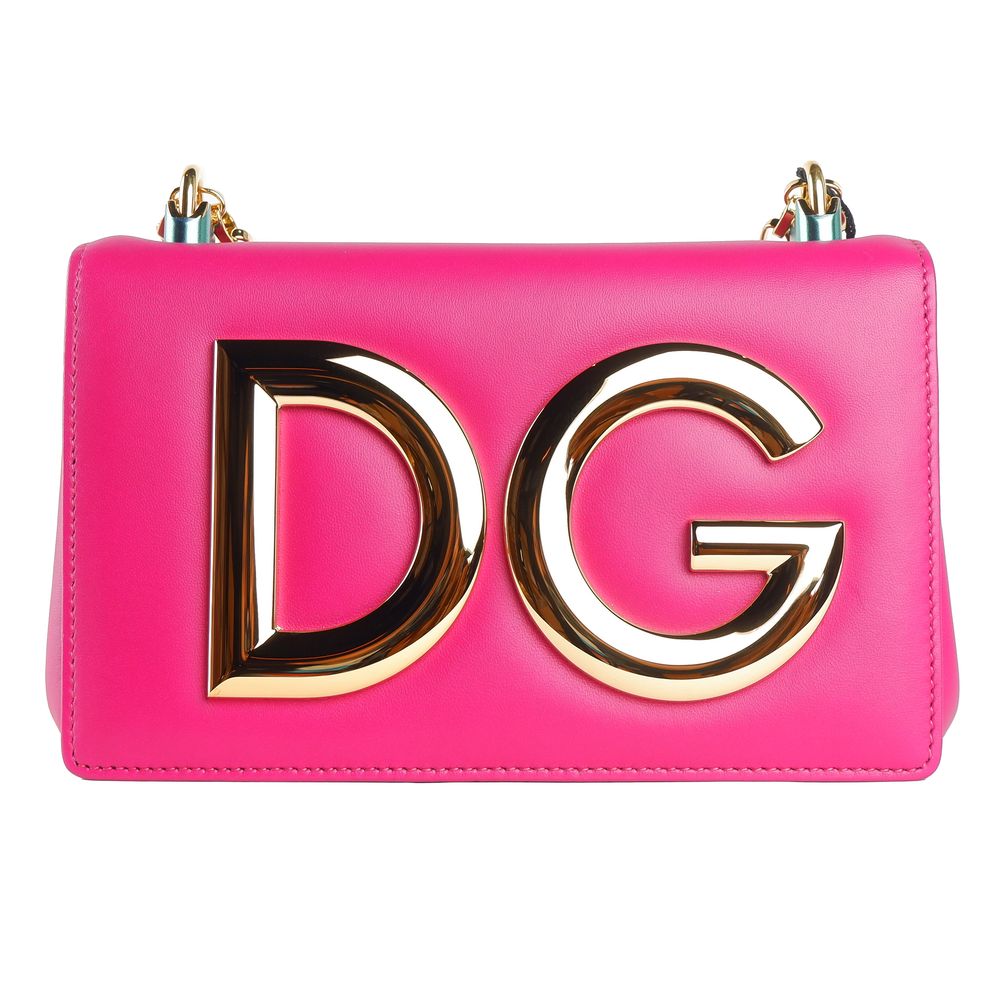 Dolce & Gabbana Fuchsia Calfskin Women Shoulder Bag