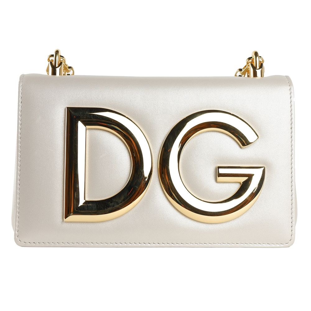 Dolce & Gabbana Beige Calfskin Women Shoulder Bag