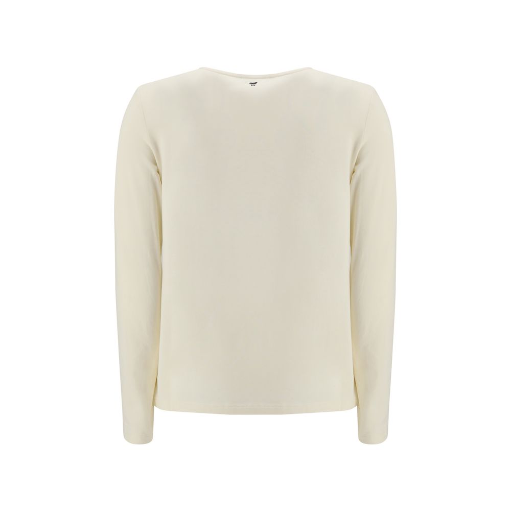 Max Mara Cream Cotton Long Sleeve T-Shirt