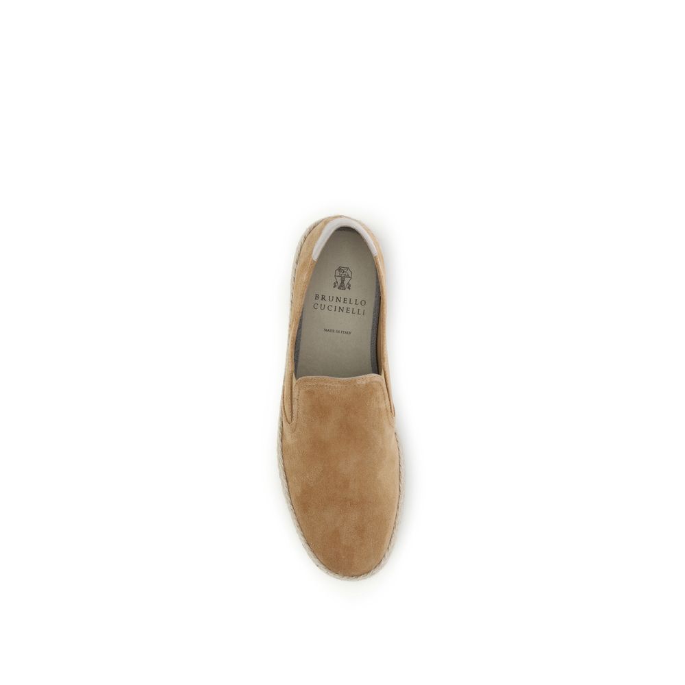 Brunello Cucinelli Espadrilles aus beigem Kalbsleder (Bos Taurus)