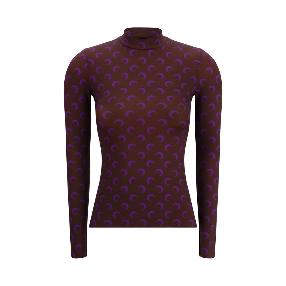 Marine Serre Brown Polyamide Top