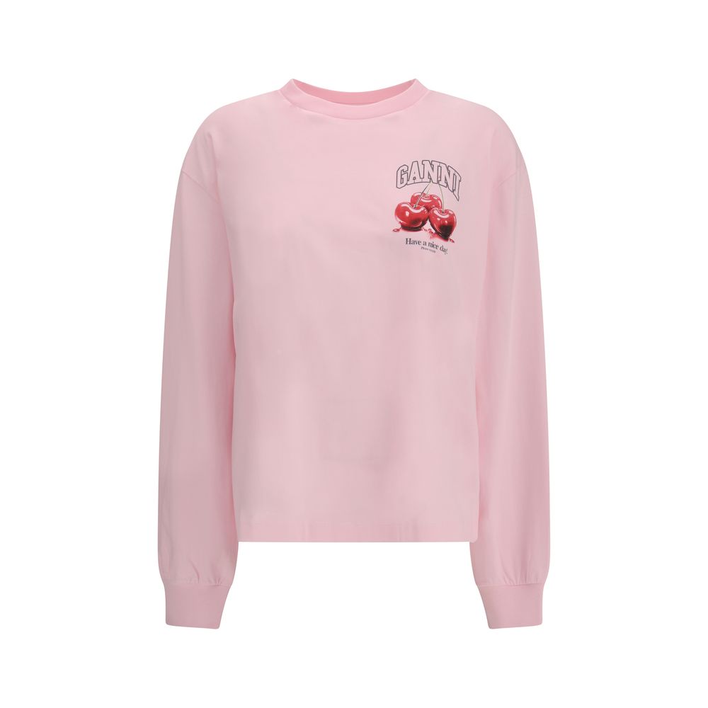 Ganni Multicolor Cotton Long Sleeve T-Shirt