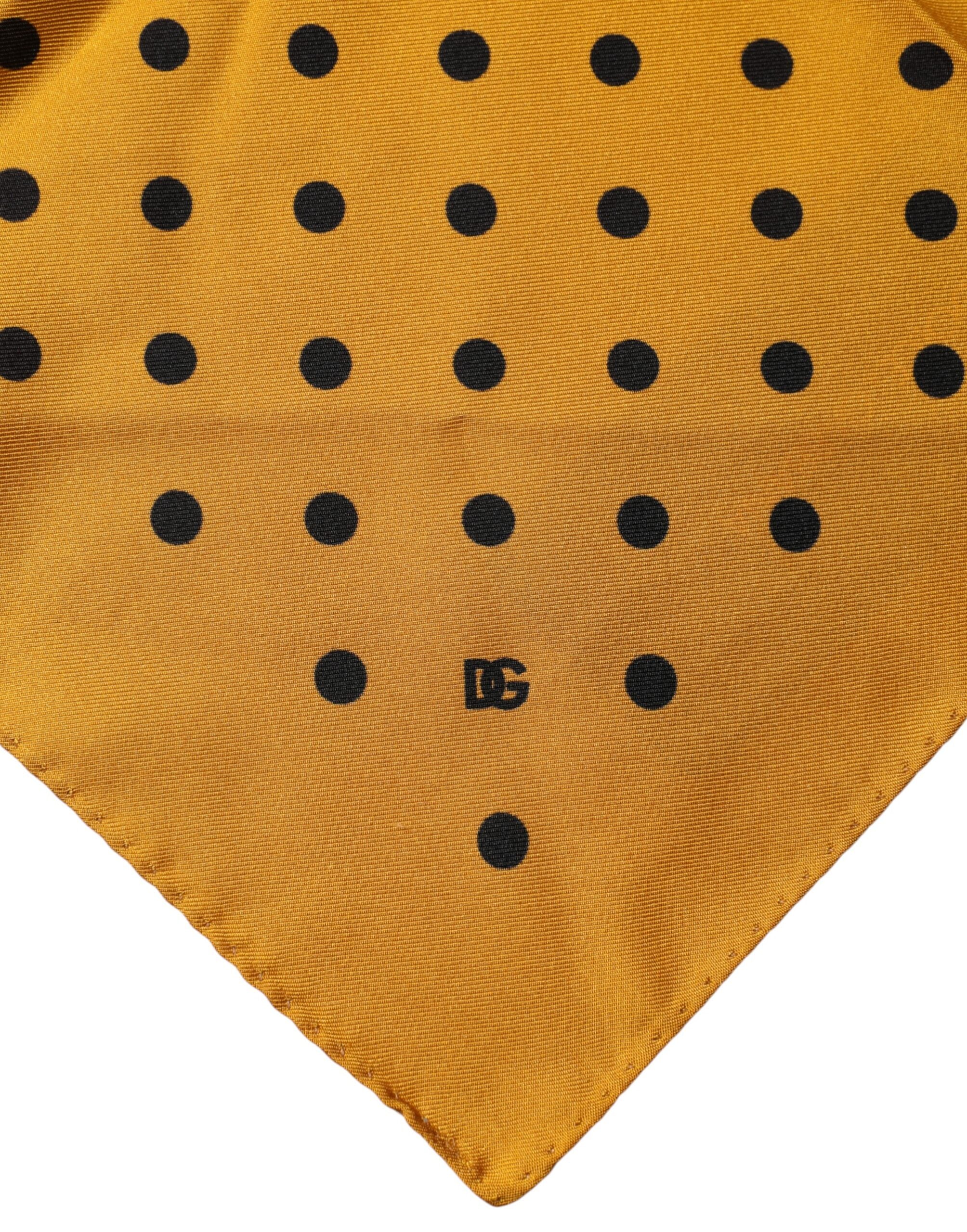 Dolce & Gabbana Orange Polka Dot Square Handkerchief Scarf