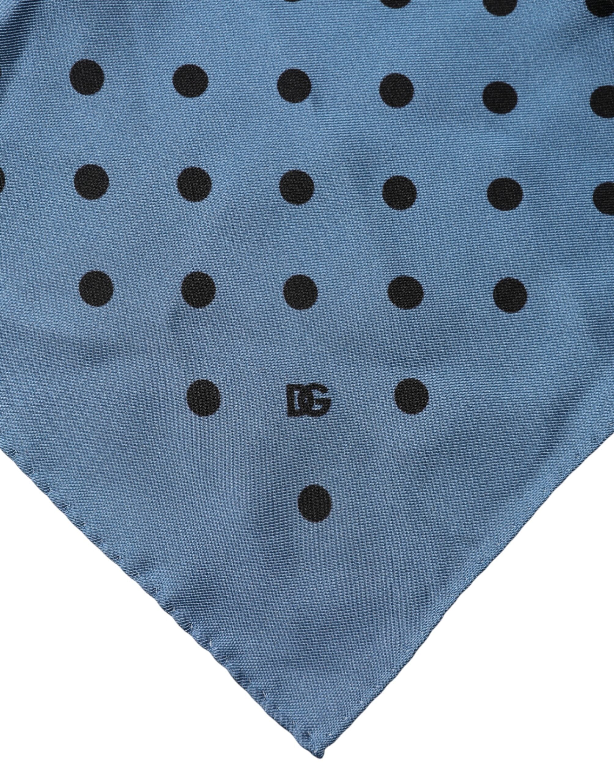 Dolce & Gabbana Blue Polka Dot Square Handkerchief Scarf