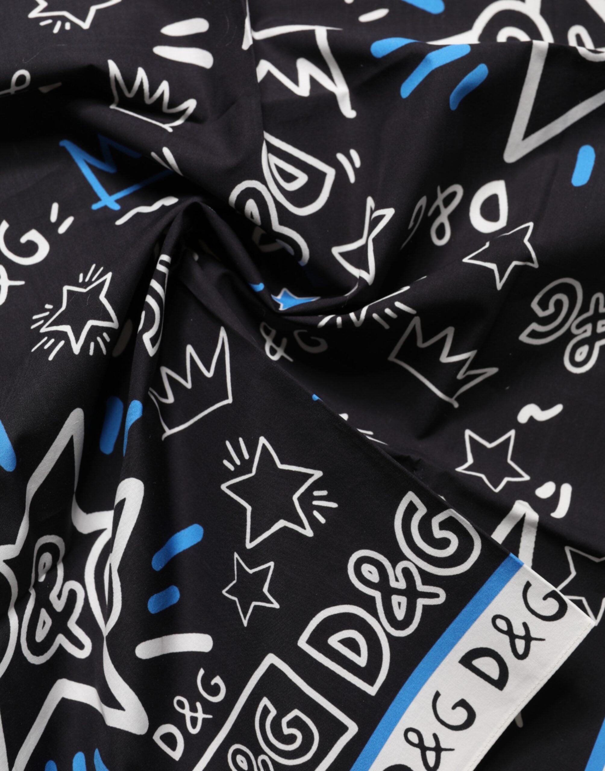 Dolce & Gabbana Multicolor Graphic Cotton Square Foulard  Scarf