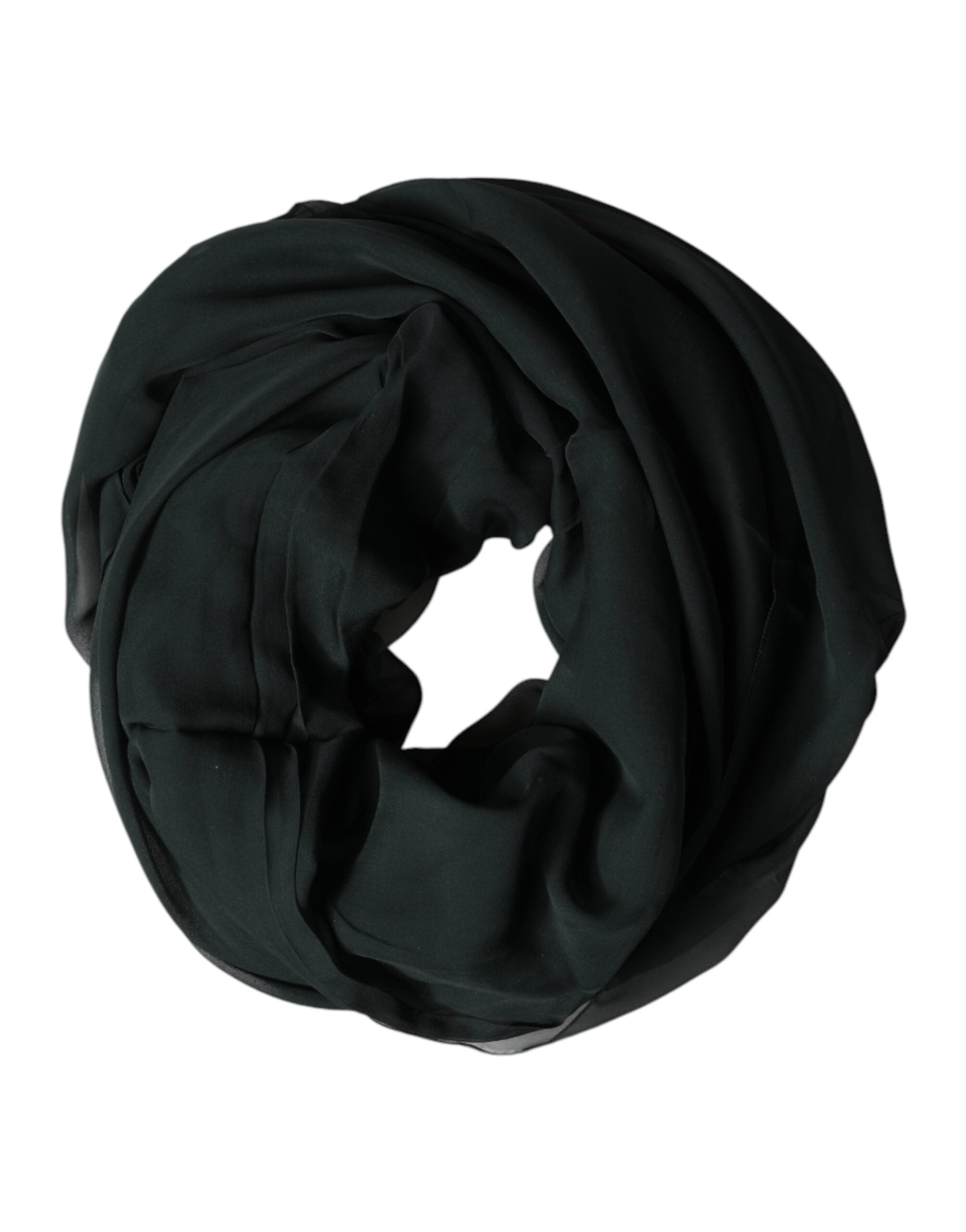 Dolce & Gabbana Dark Green Stole Silk Neck Wrap Shawl  Scarf