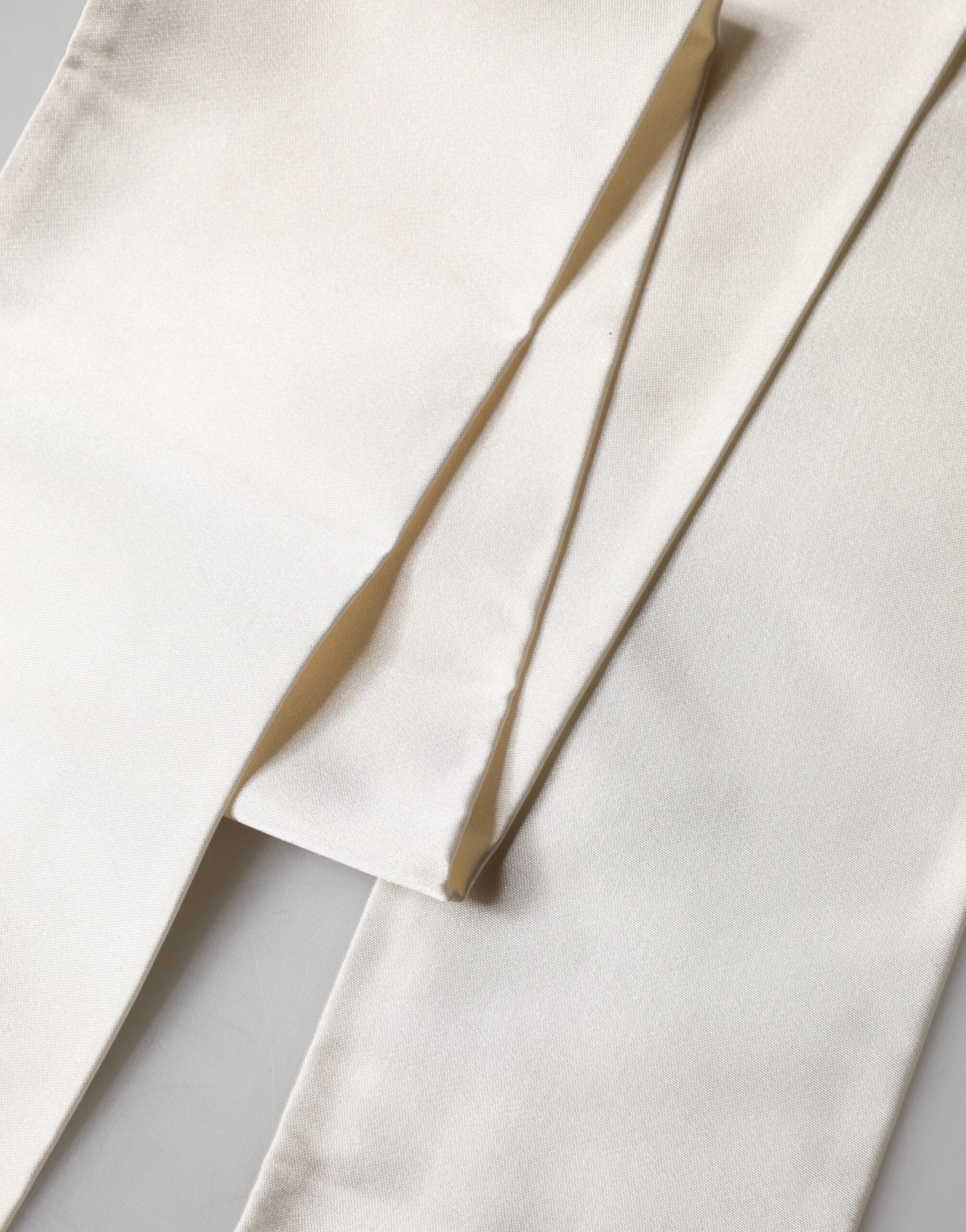 Dolce & Gabbana White Silk Fringes Neck Wrap Foulard  Scarf